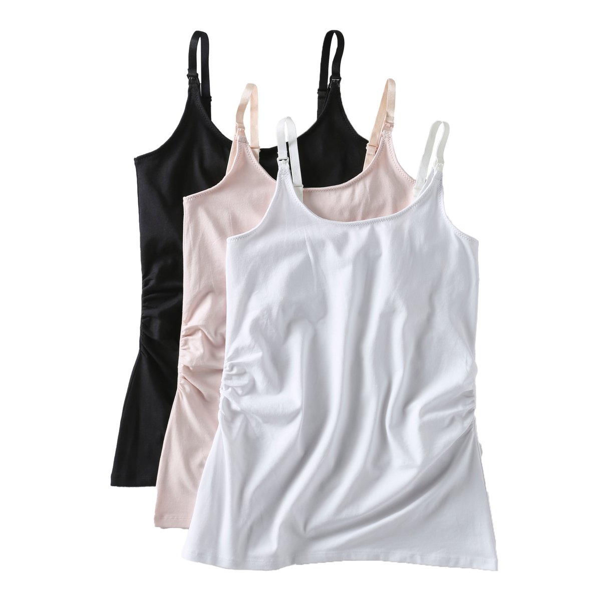 Lot de 3 débardeurs grossesse et allaitement blanc, ENVIE DE FRAISE