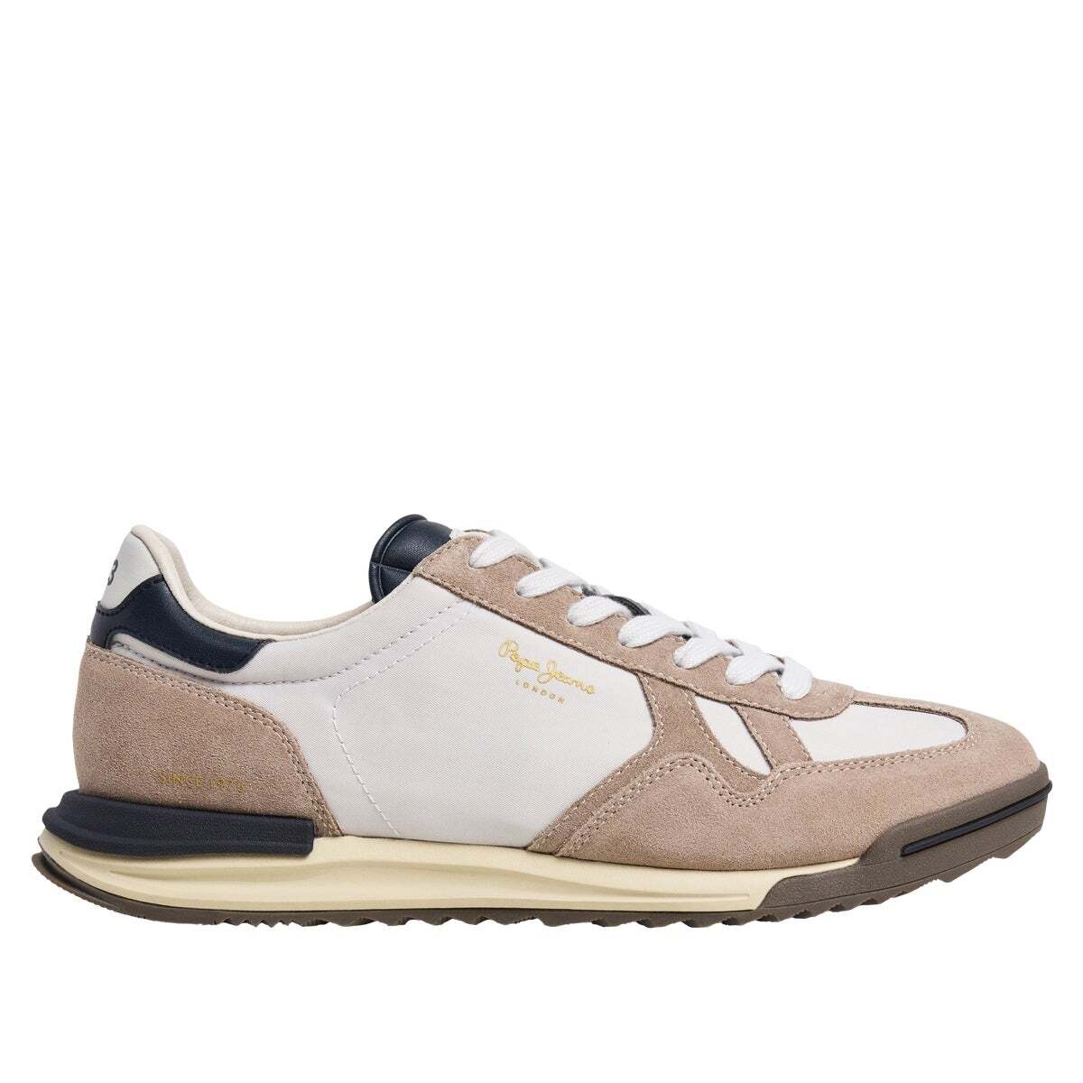 Marvin - Baskets Rétro Avec Détails En Daim blanc blanchiment, PEPE JEANS
