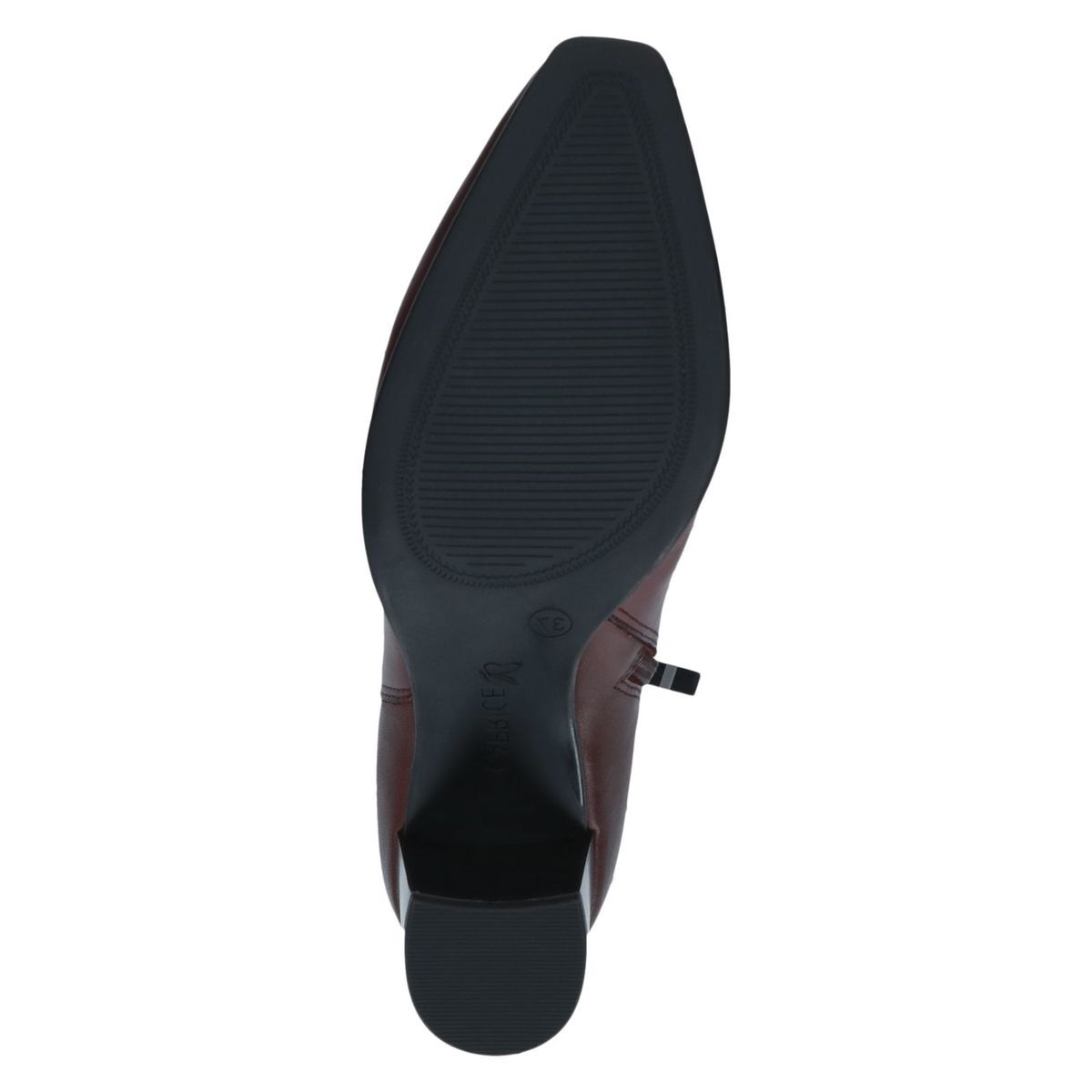 Bottine en cuir rouge merlot, CAPRICE