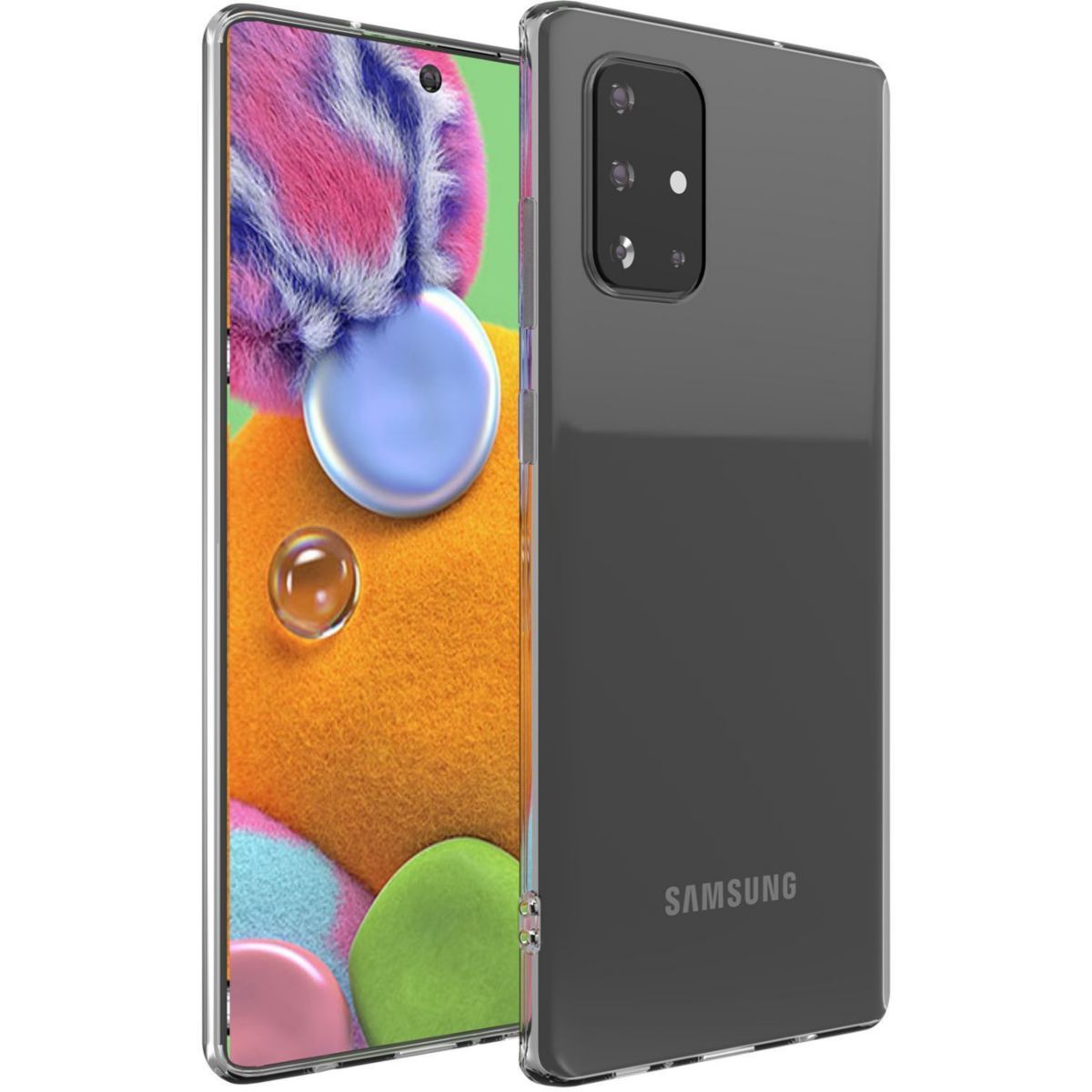 Coque Samsung A71 Souple Transparent couleur unique, ESSENTIEL B