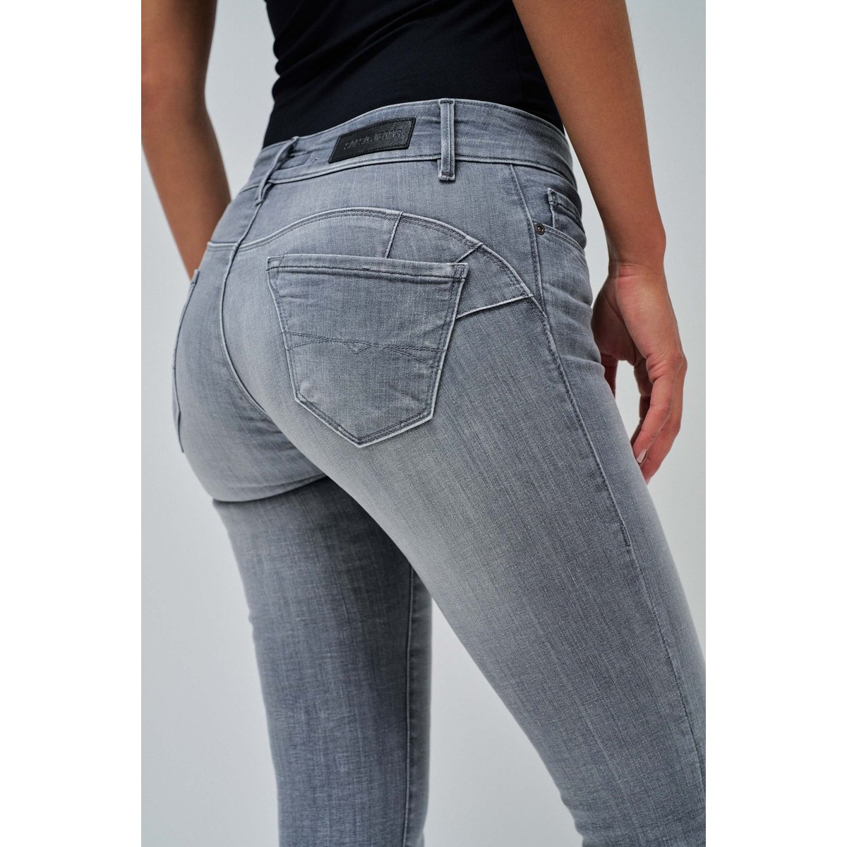 JEAN WONDER PUSH UP SKINNY gris, SALSA JEANS