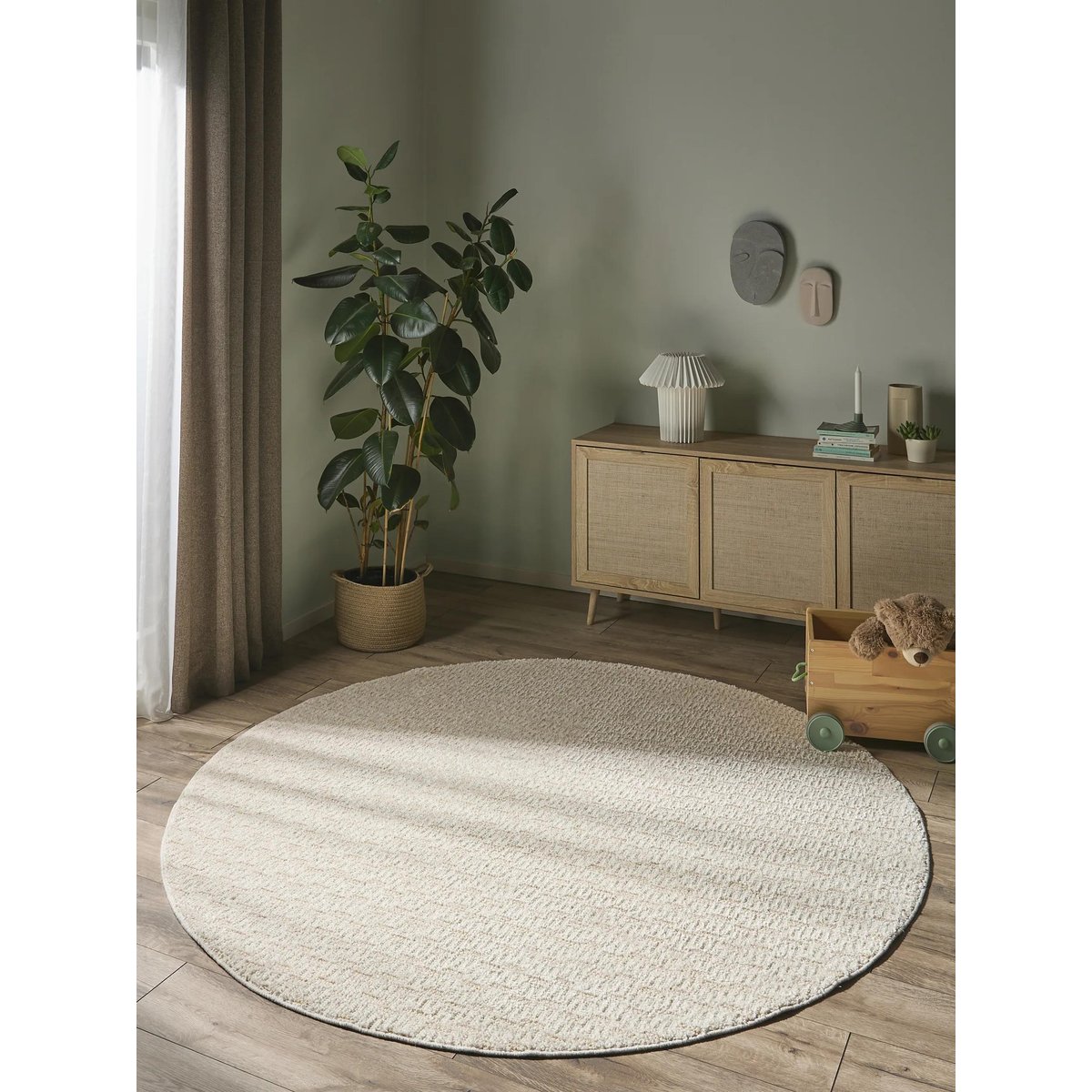 Tapis rond LILIBETH crème, BENUTA 