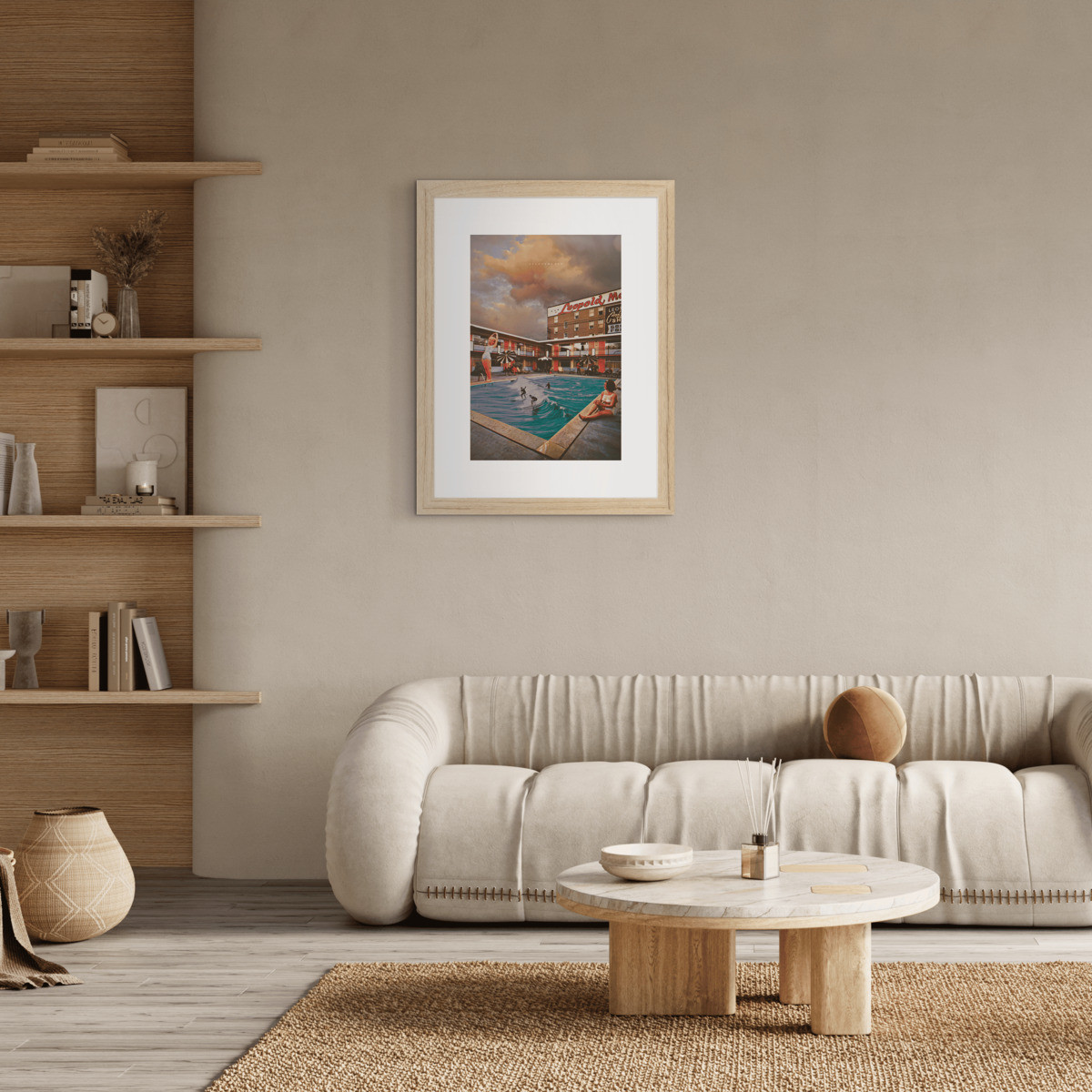 Affiche encadrée Seventies, cadre en chêne, 30x40cm multicolore-bois massif fsc, CEANOTHE