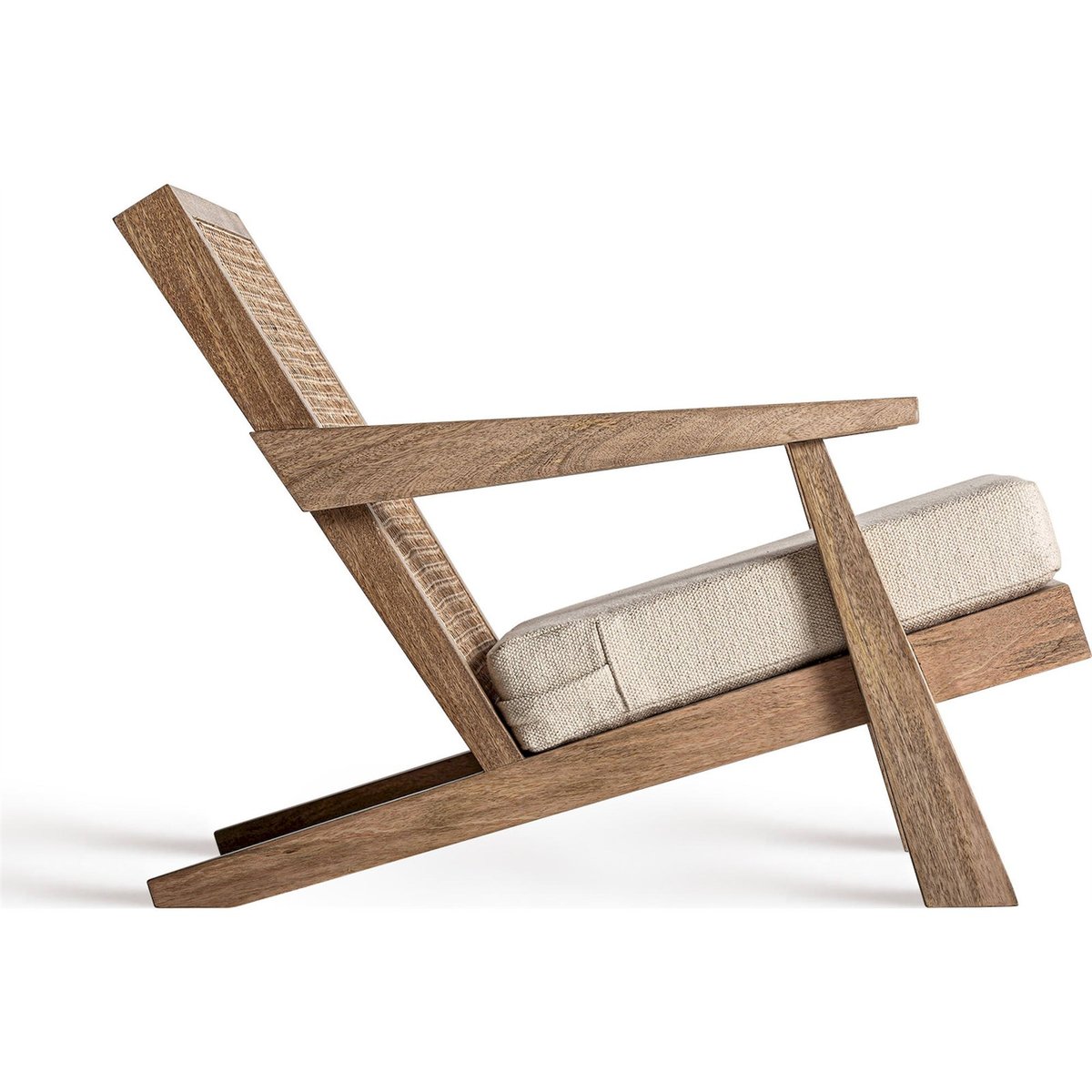 Fauteuil art déco en bois de manguier marron naturel bois de manguier, RECOLLECTION