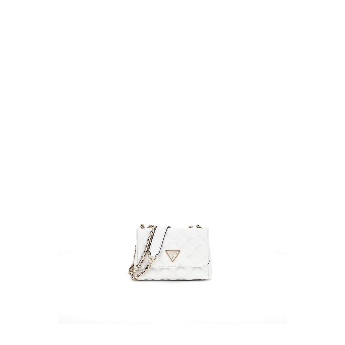 Mini Sac À Bandoulière Giully Surpiqué blanc, GUESS