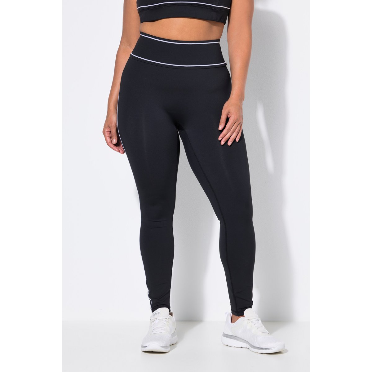 Legging avec passepoils fantaisie noir, ULLA POPKEN