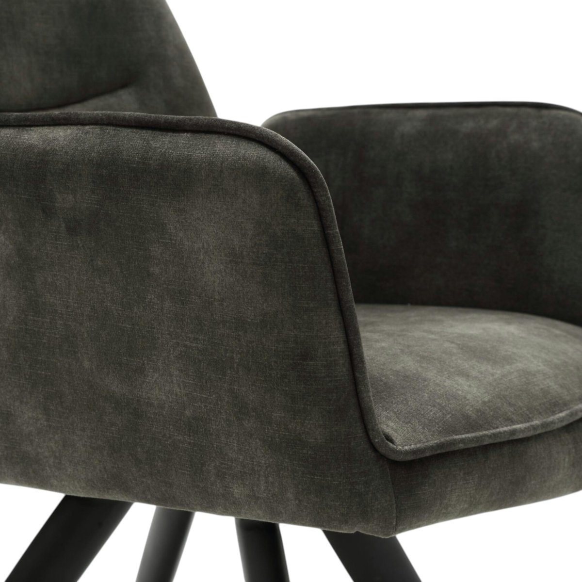 Fauteuil de table moderne en tissu (lot de 2) CORTINA vert, PIER IMPORT