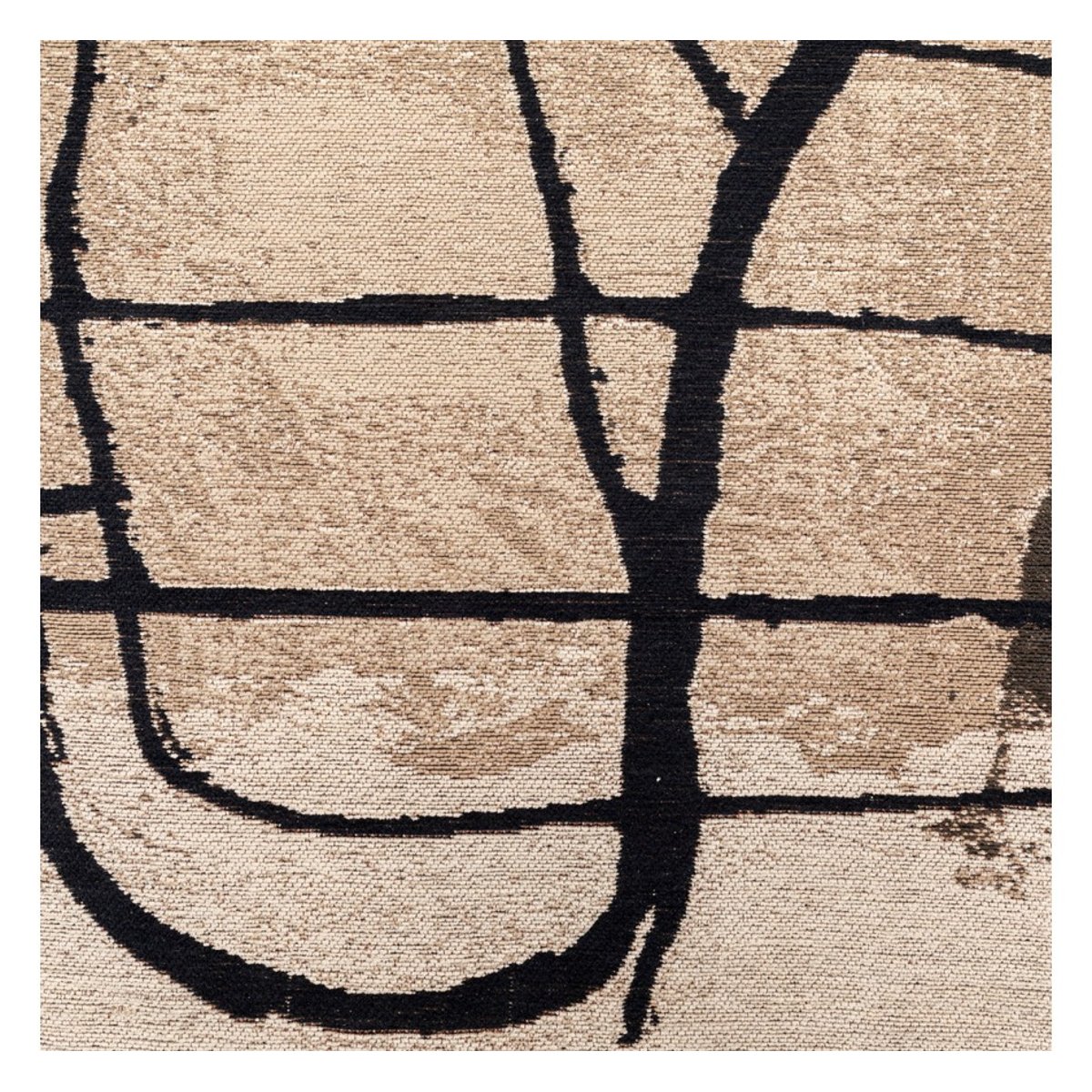 Tapis en coton lignes tracées, DUST gris, KARE DESIGN