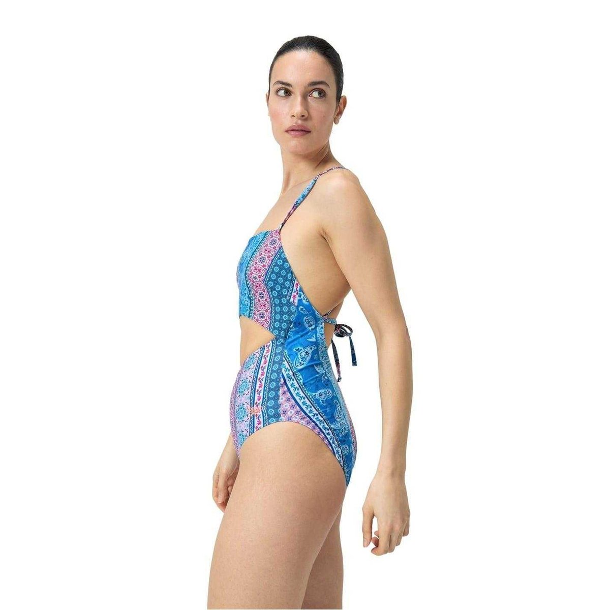 Maillot de bain 1 pièce motif/style cachemire bleu, SPEEDO
