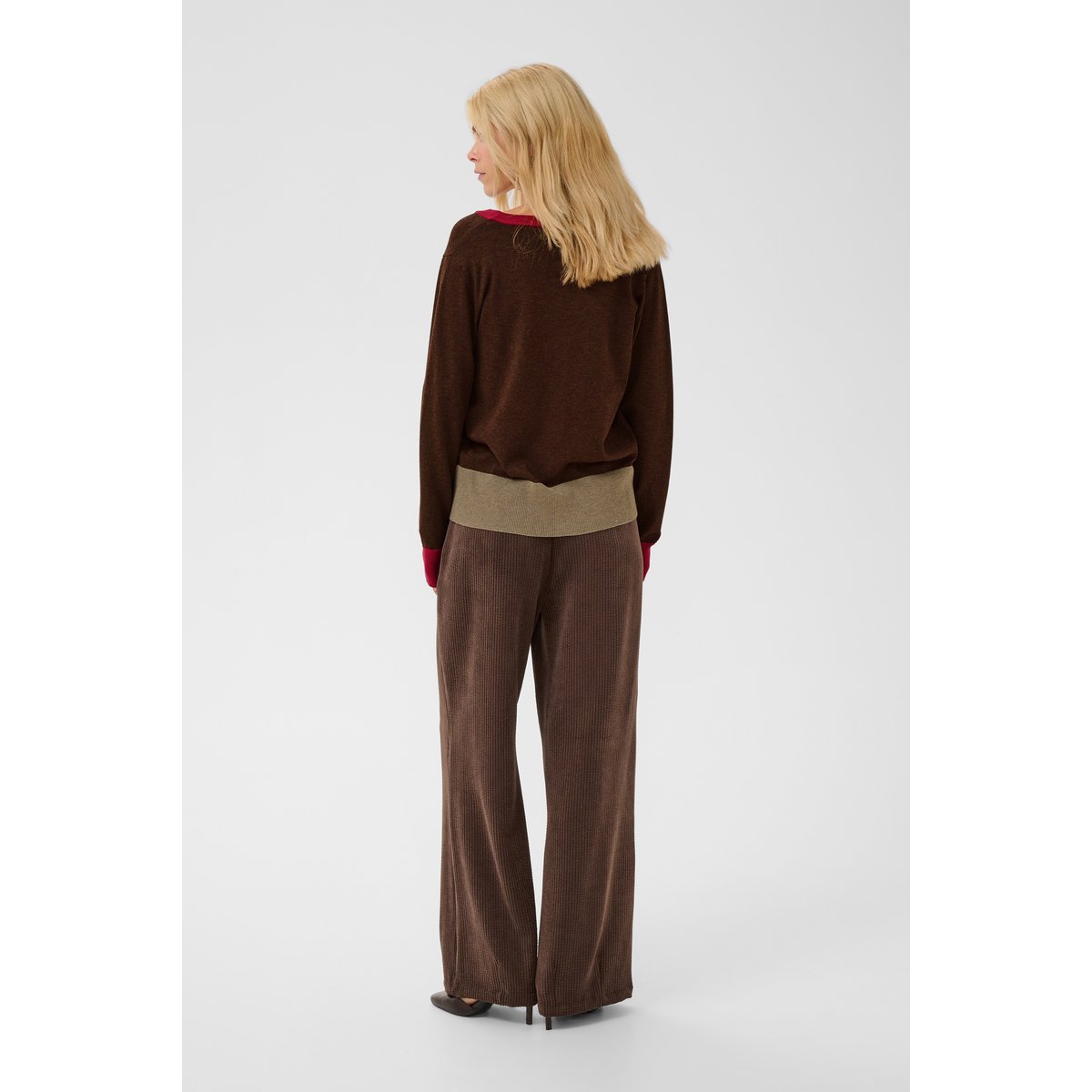 Pullover tricoté marron coffee bean melange, CULTURE