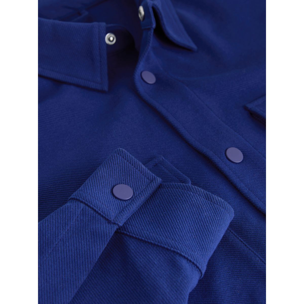 Veste-chemise à pressions en sergé de jersey bleu cobalt, NEXT