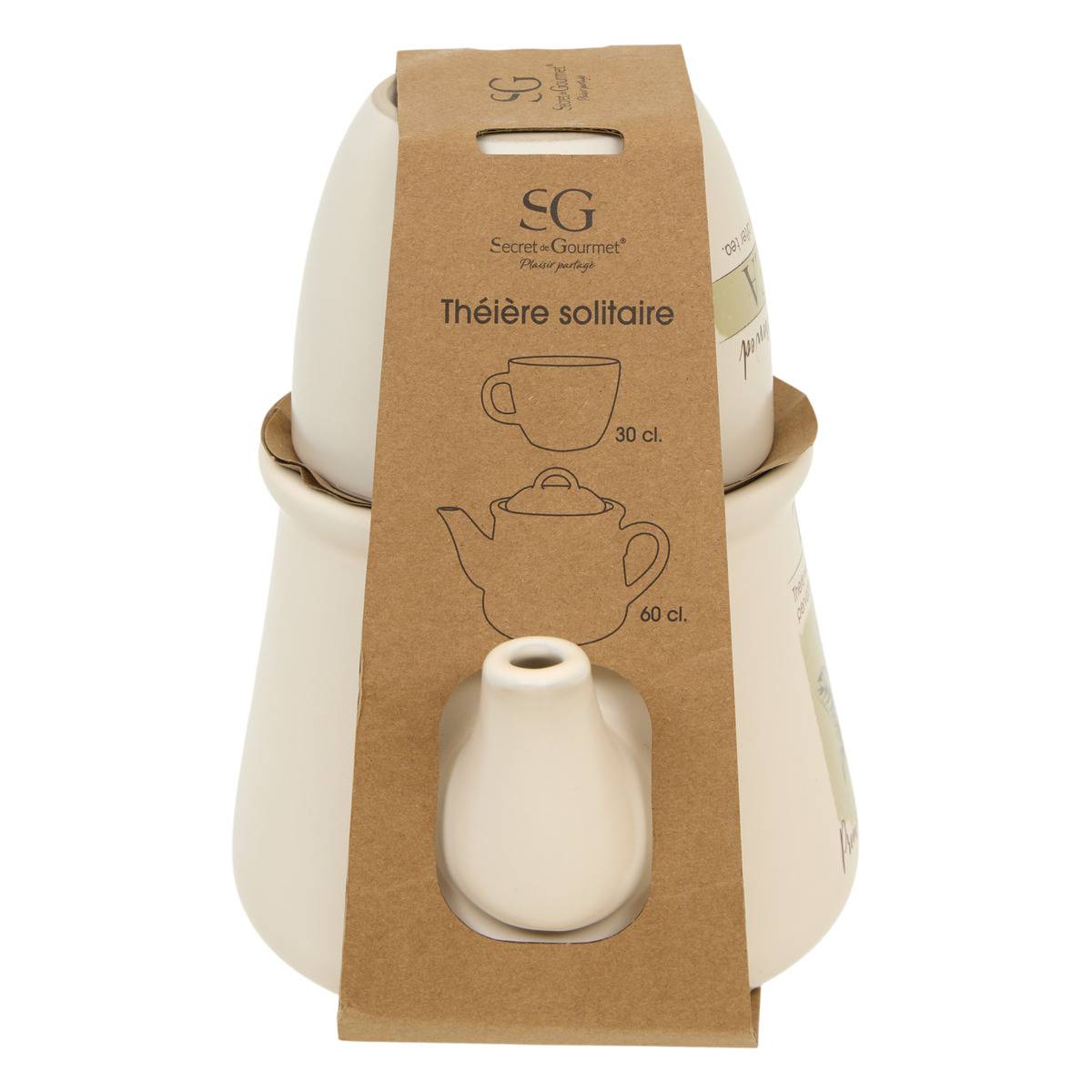 Théière solitaire en grès WELLNESS blanc, ATMOSPHERA