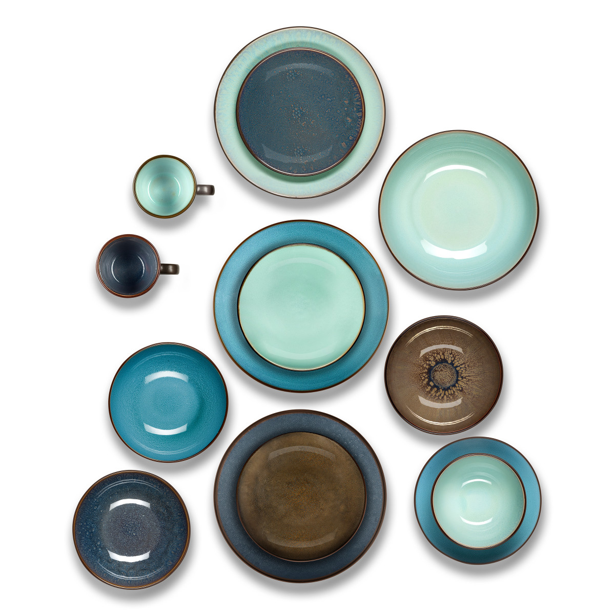 Coffret 6 assiettes gourmet - FEELING indigo, MEDARD DE NOBLAT