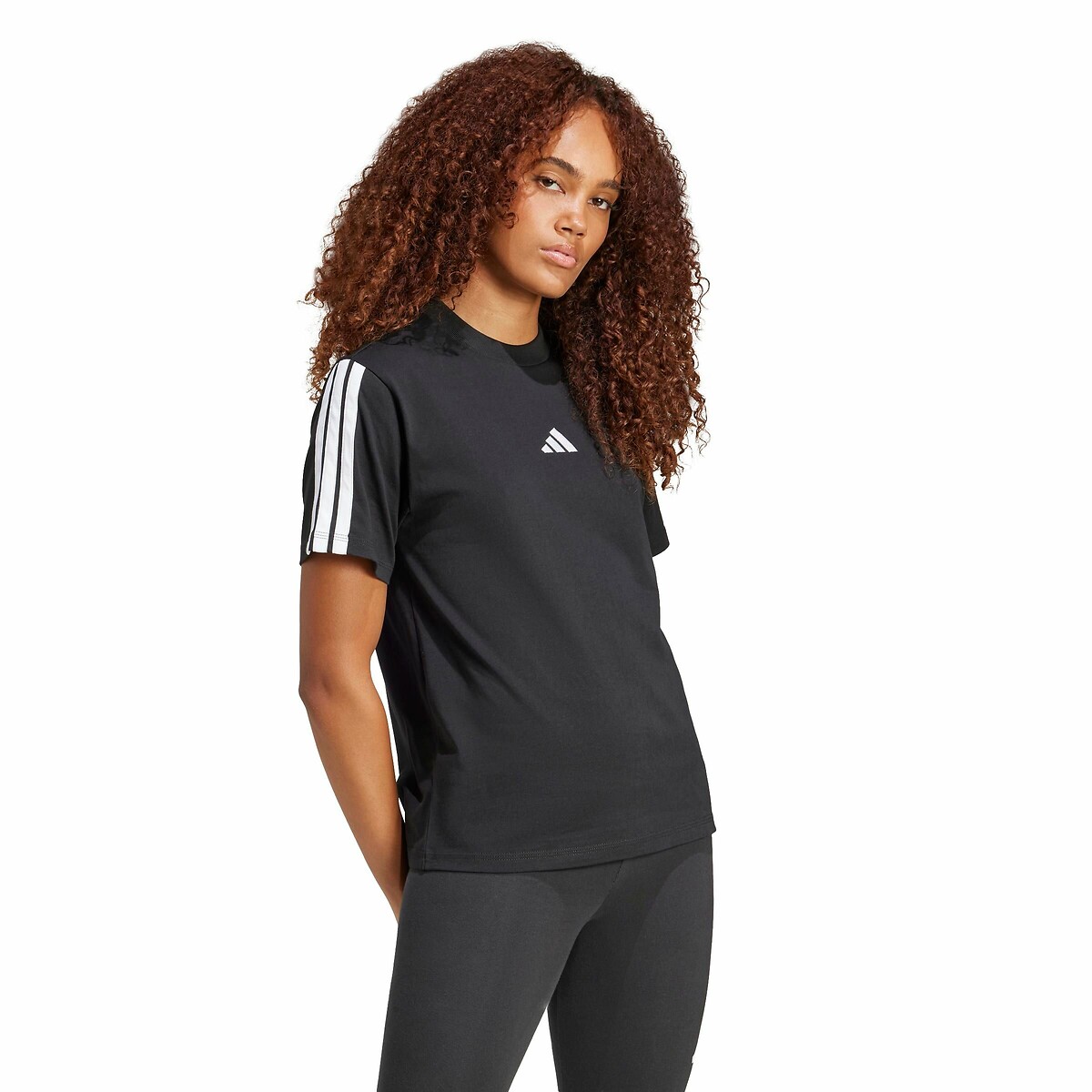 T-shirt Essentials Slim 3-Stripes noir, ADIDAS SPORTSWEAR