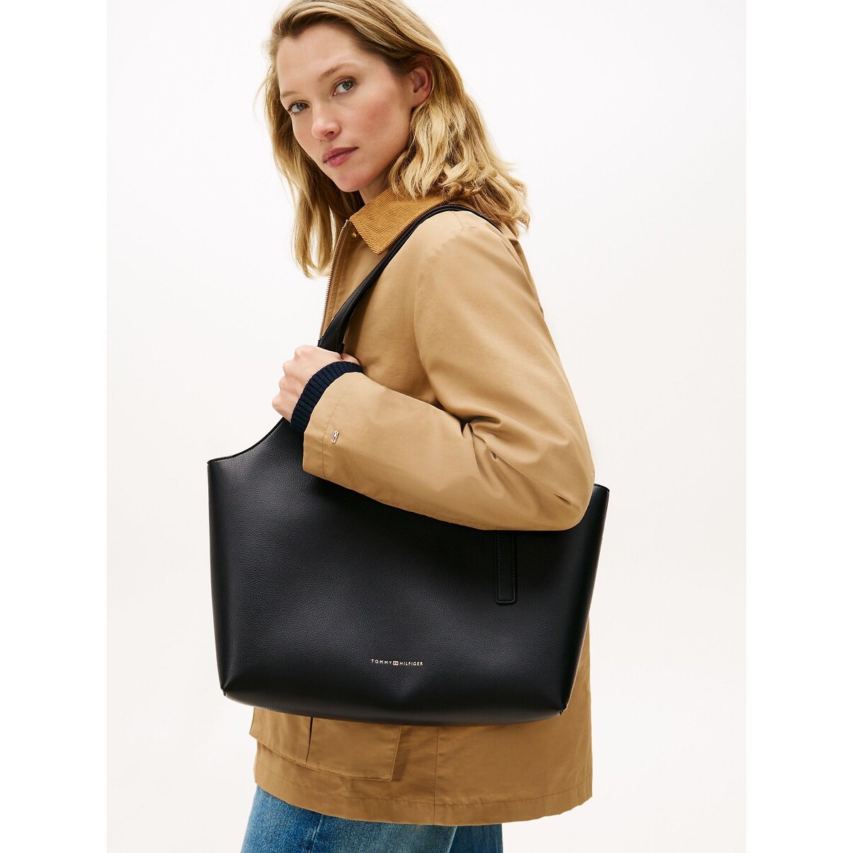 Sac tote bag, TH LOGO noir, TOMMY HILFIGER