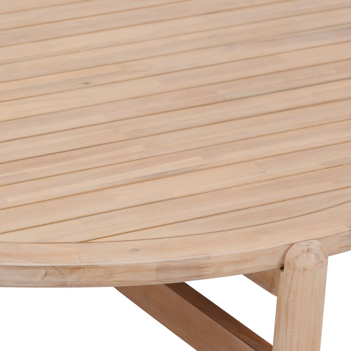 Table basse de jardin ronde en bois d'acacia DEONA beige1, HESPERIDE