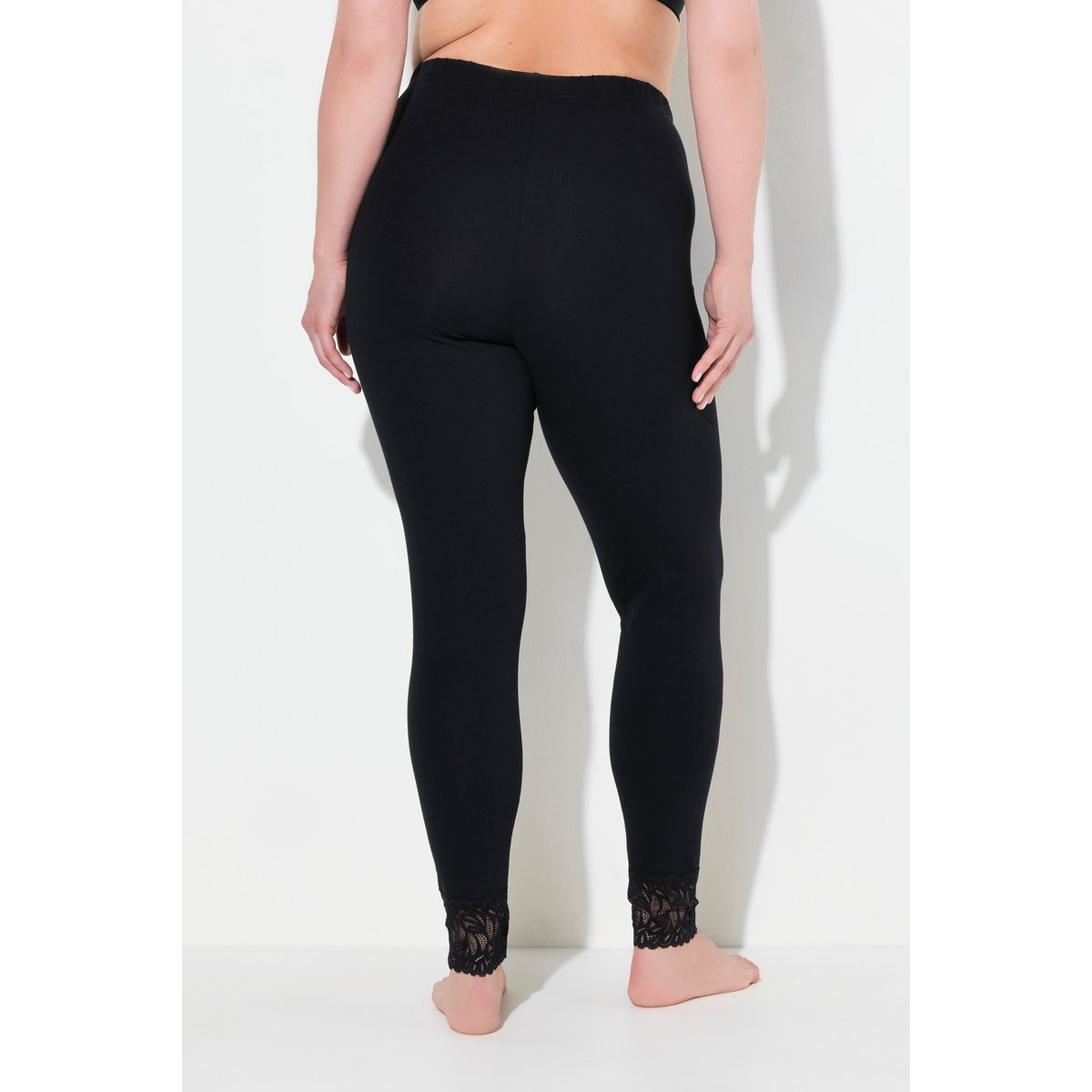 Legging, bas de jambe en dentelle noir, ULLA POPKEN