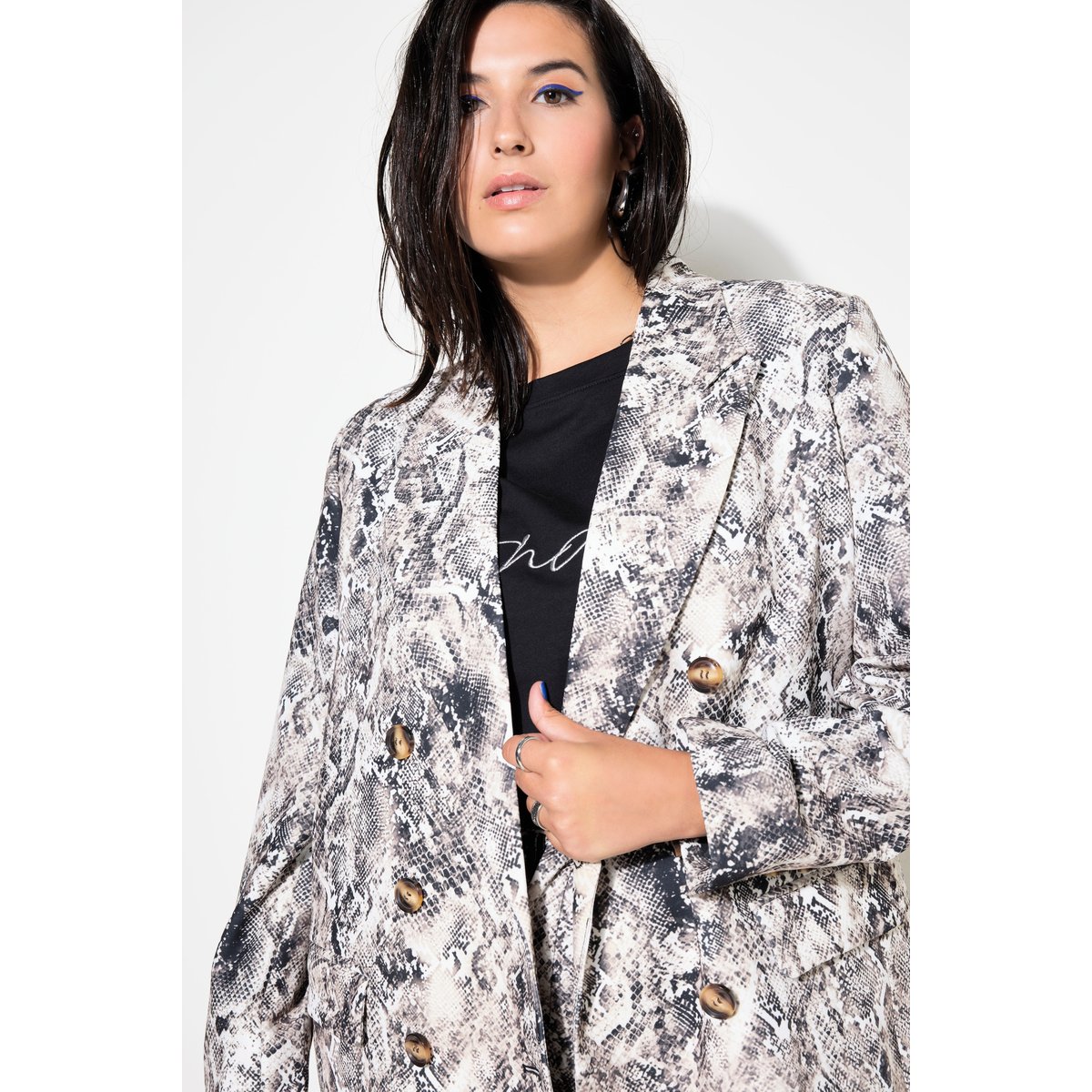 Blazer croisé. Coupe Loose Shape. Imprimé nougat, STUDIO UNTOLD