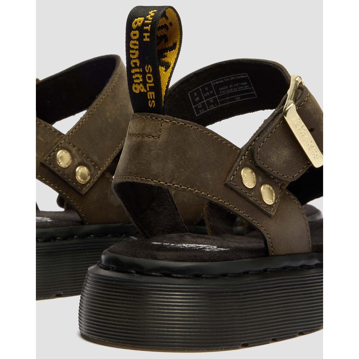 Sandales Gryphon en cuir Wyoming olive, DR. MARTENS