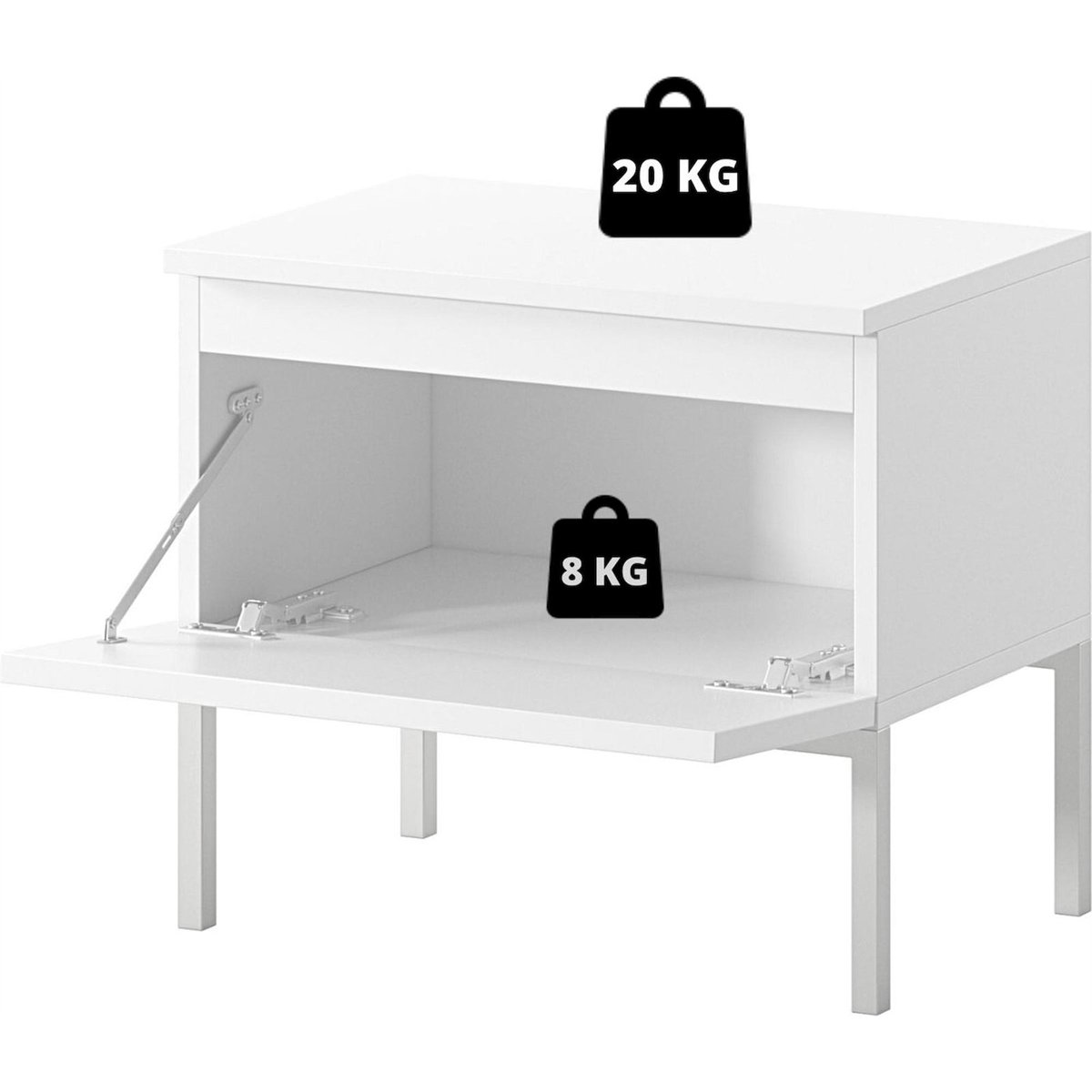 Table de chevet bois collection BEMMI cachemire et noir, RECOLLECTION