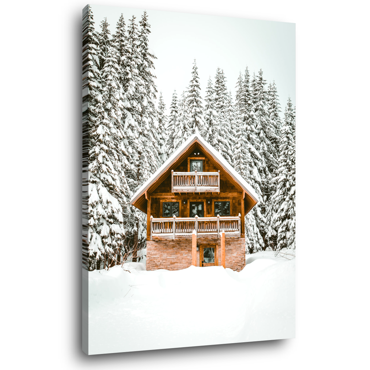 Tableau Mural Chalet HIVERNAL tableaux sur toile-blanc, CEANOTHE