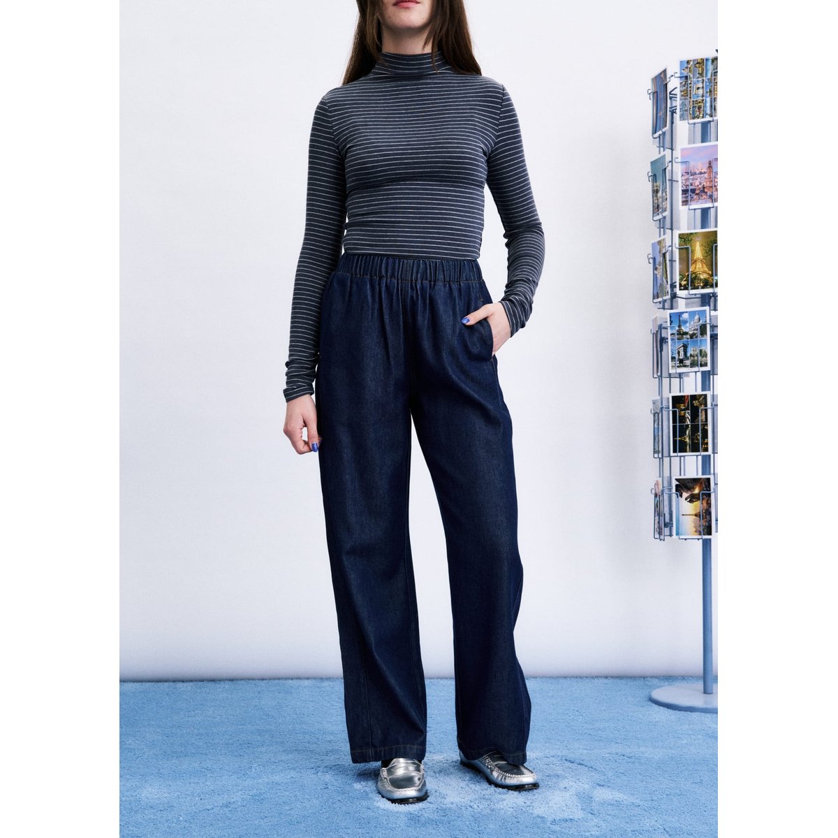 Pantalon Minoo en coton MINOO bleu marine, FRNCH