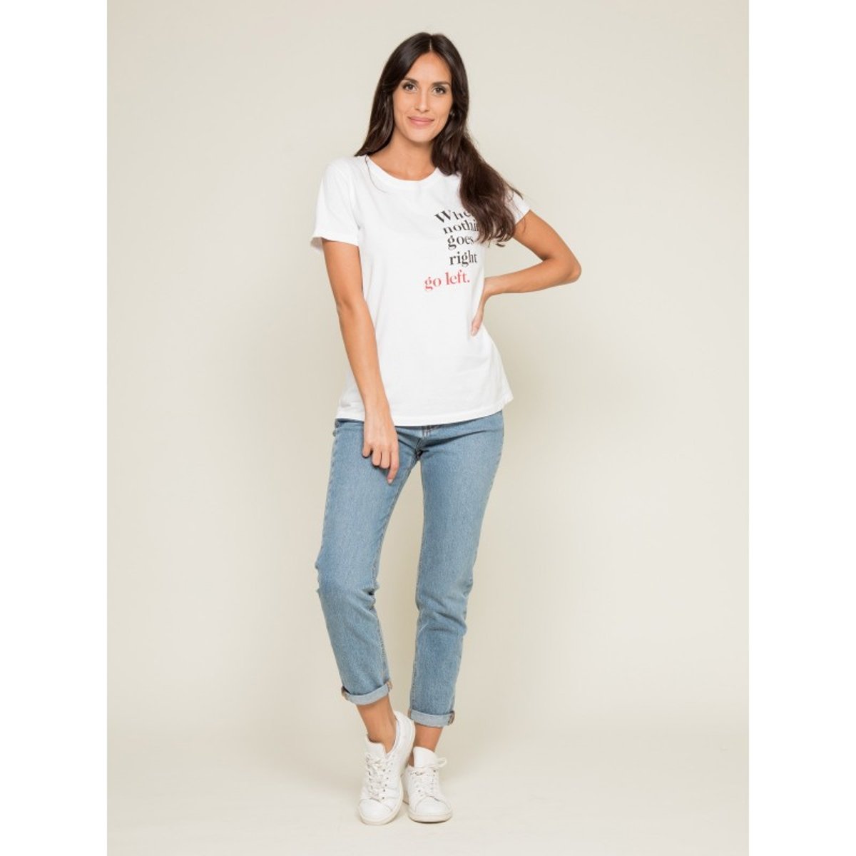 T-shirt Col Rond Message Fibexo blanc, DONA LISA