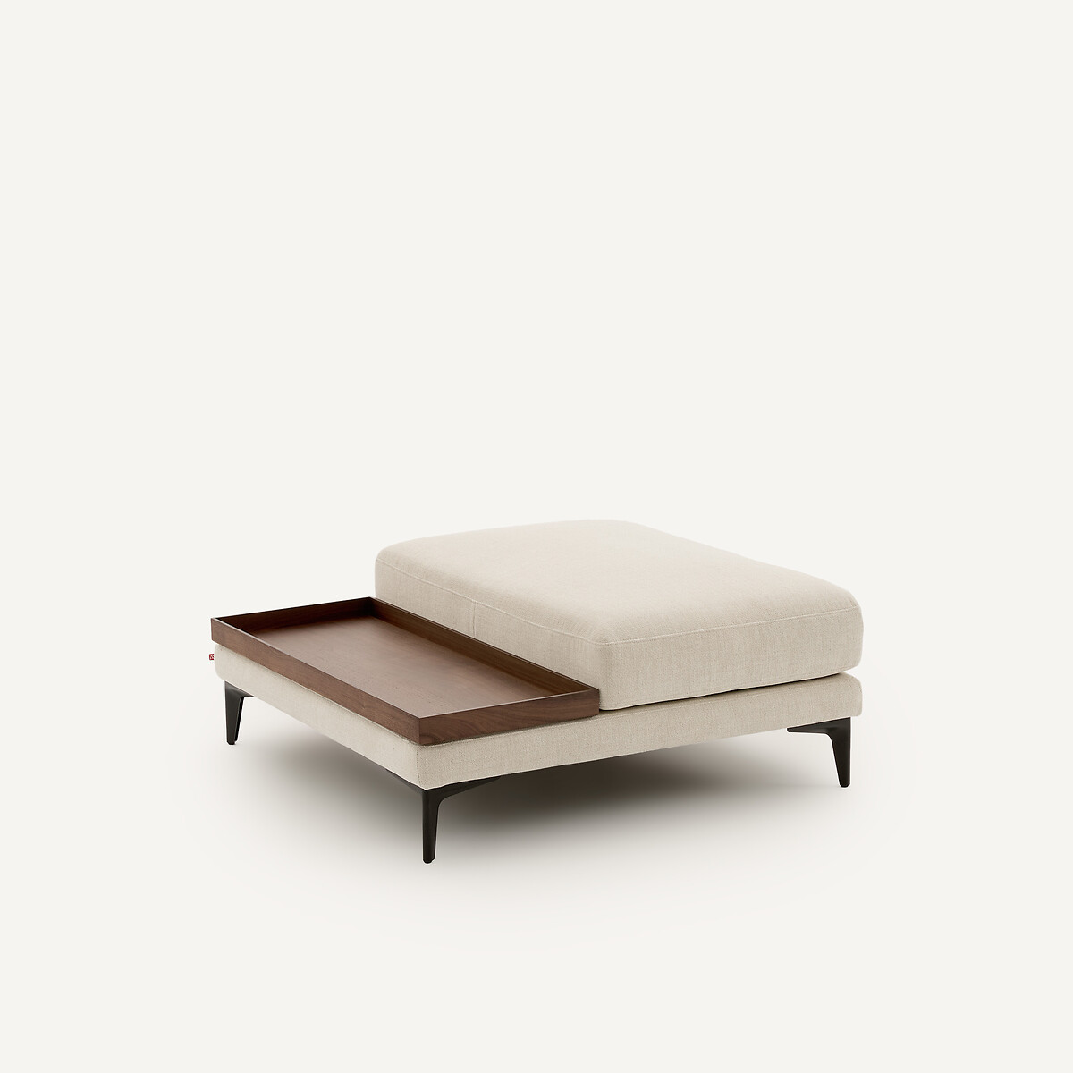 Repose-pieds avec plateau, polyester natté, MODERNISTE ivoire, EMMANUEL GALLINA X AM.PM