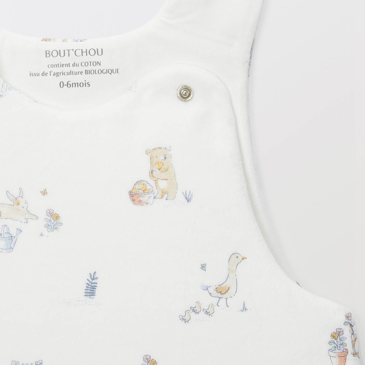 Gigoteuse en velours imprimée TOG 3,5 en coton BIO ecru, BOUT'CHOU
