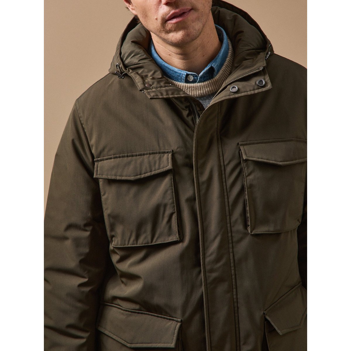 Parka courte kaki fonce, CYRILLUS