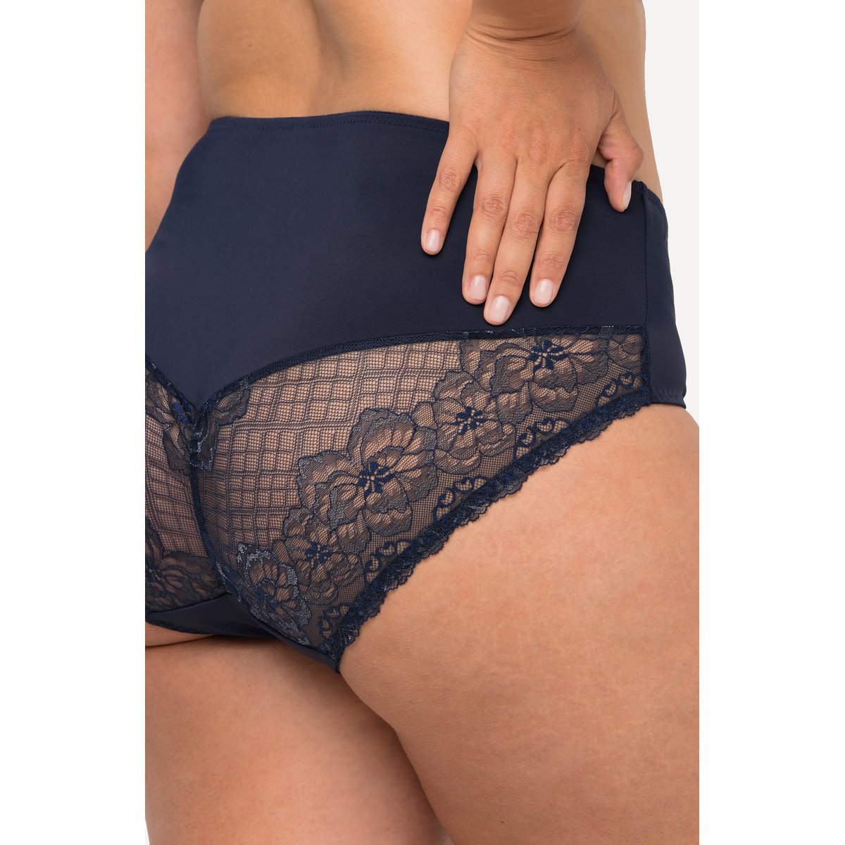 Culotte midi en microfibres bleu nuit, ULLA POPKEN