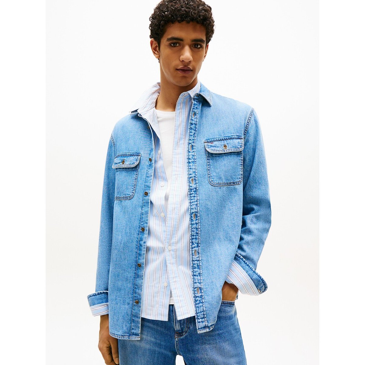 Denim Shirt denim blue , TOMMY JEANS