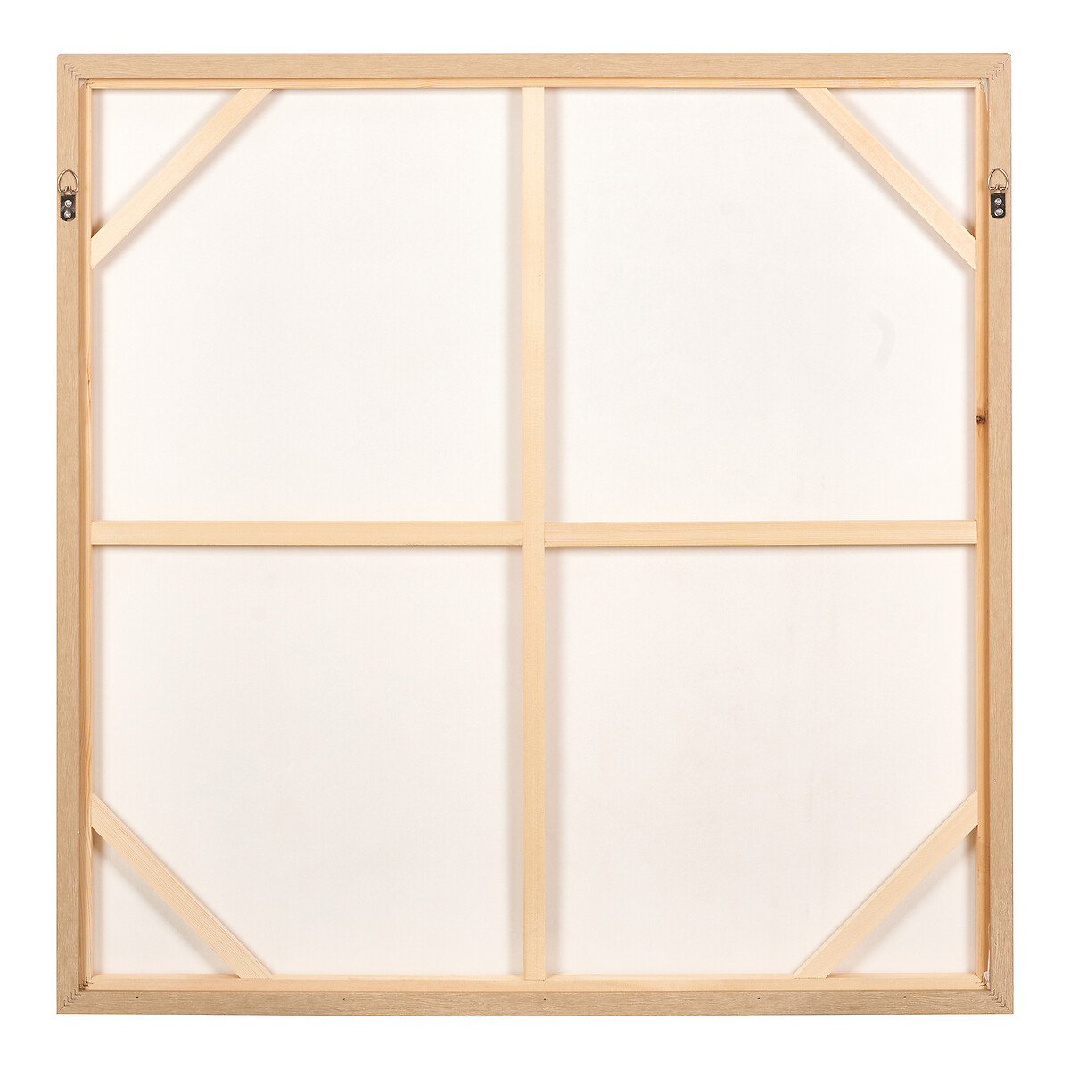 100cm White and Natural Floral Square Canvas with Natural Frame natural/white, ÉDITÉ
