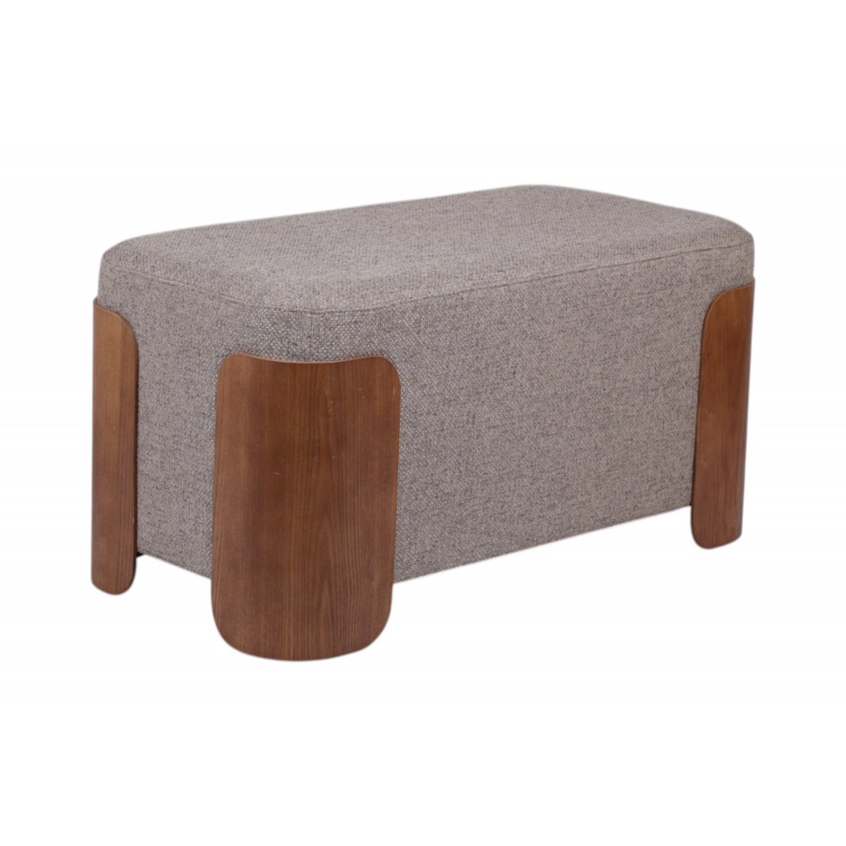 Banc en tissu café et bois L80 cm Aubépine marron, AMADEUS