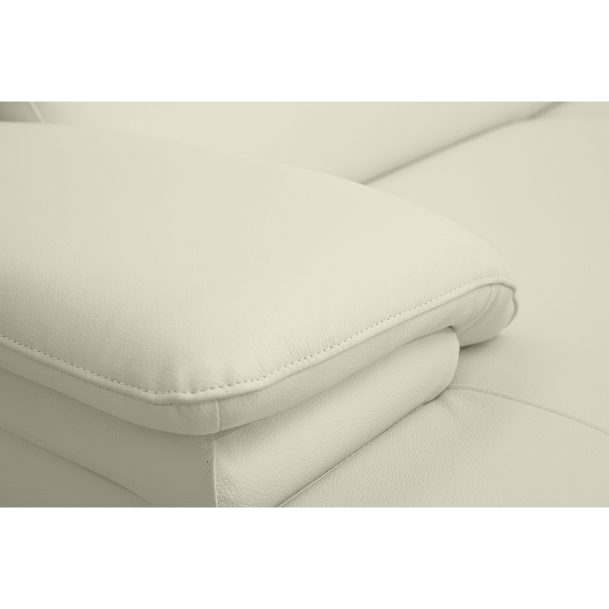 Canapé design avec têtières ajustables 3 places EWING blanc, MILIBOO