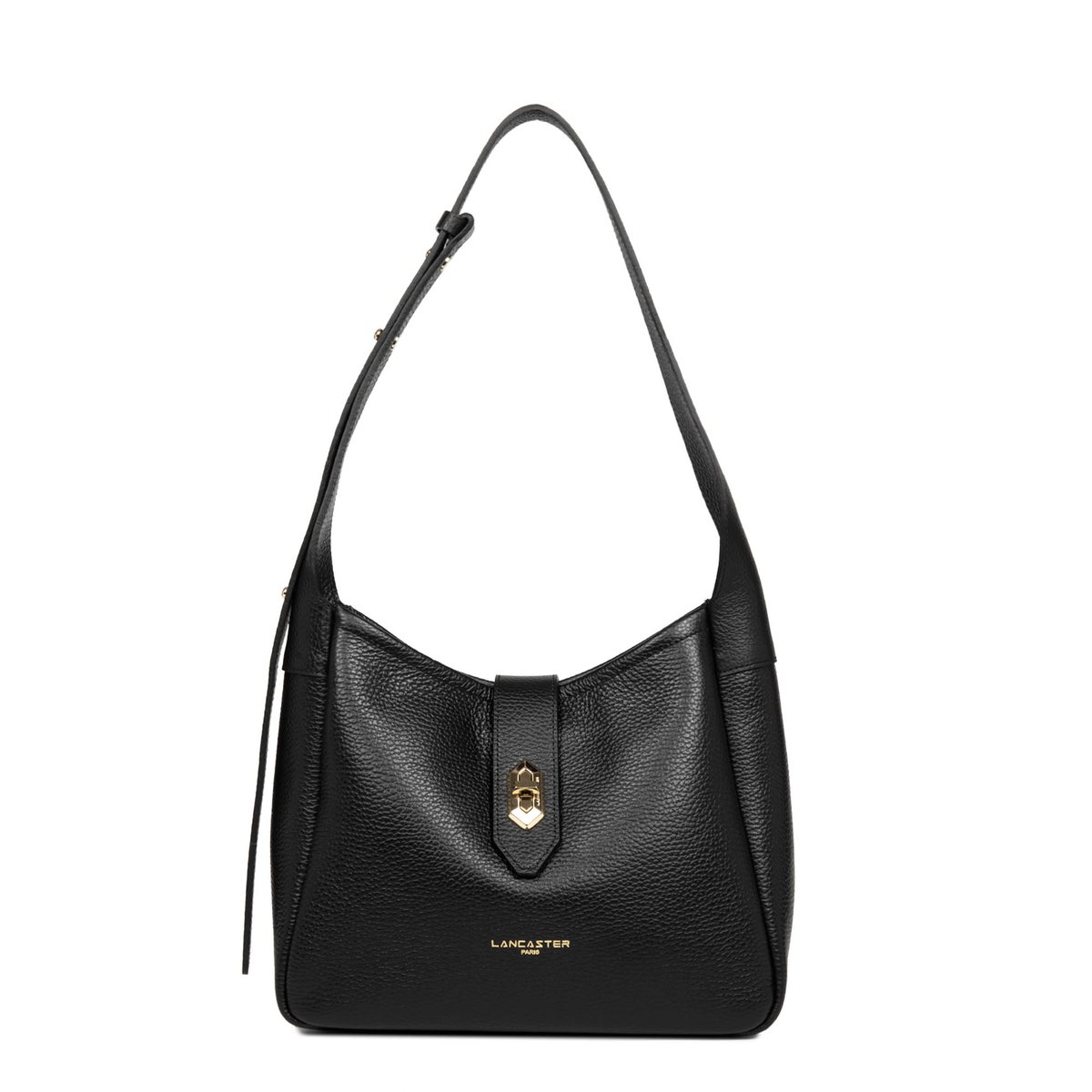Petit sac seau, Made in France TOP DOUBLE noir - in - nude, LANCASTER