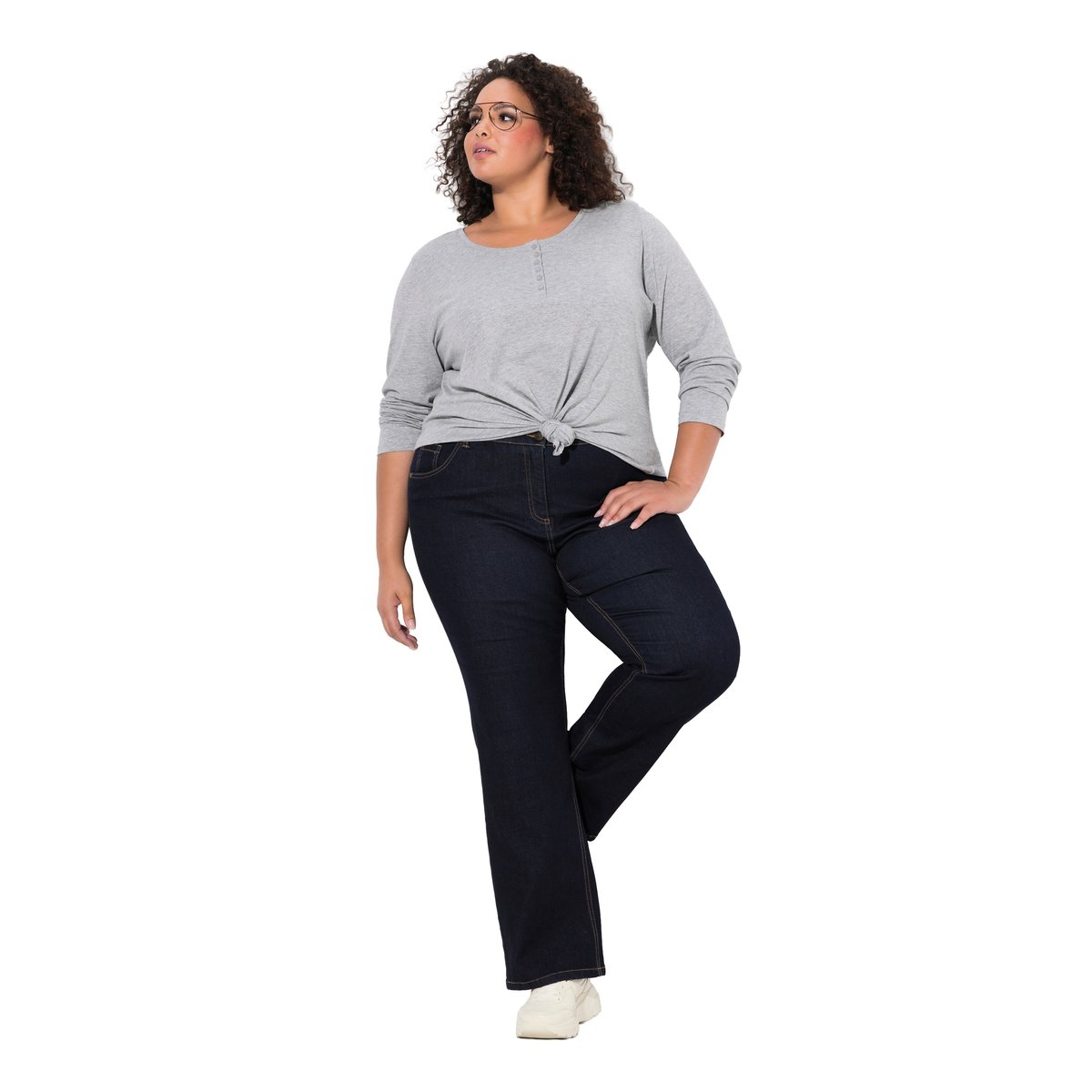 Jean Marie, coupe Bootcut 5 poches jean bleu foncé, ULLA POPKEN
