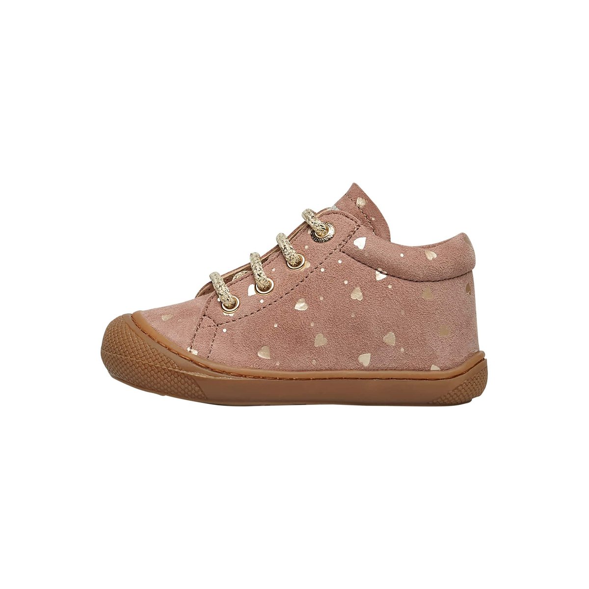 Chaussures premiers pas en suède COCOON rose poudré, NATURINO