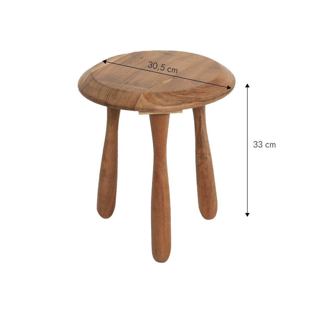 Tabouret en bois d'acacia CÉZANNE bois clair, MADE IN MEUBLES
