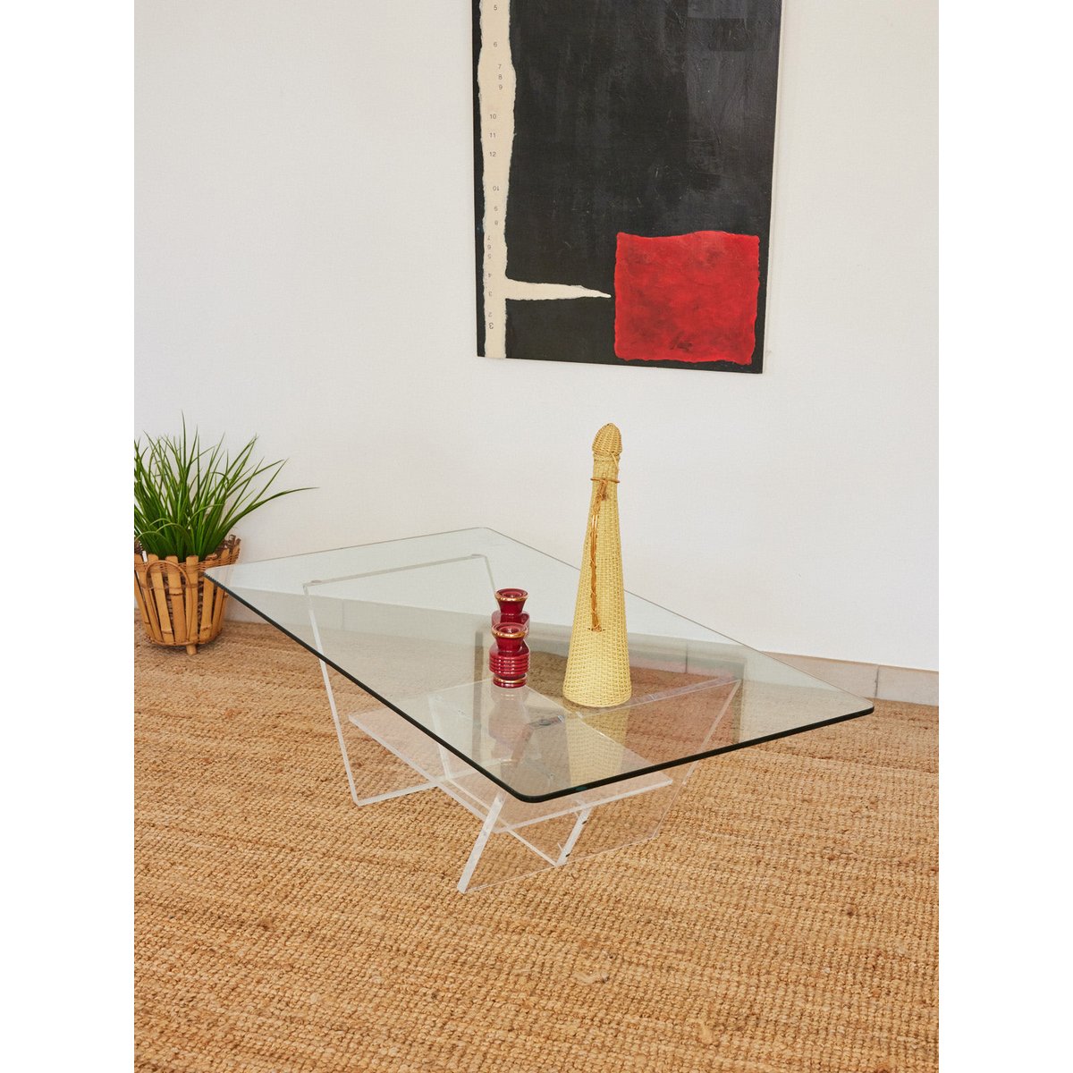 Table basse en plexiglass Donna N°1000 - Bon état transparent, DEBONGOUT