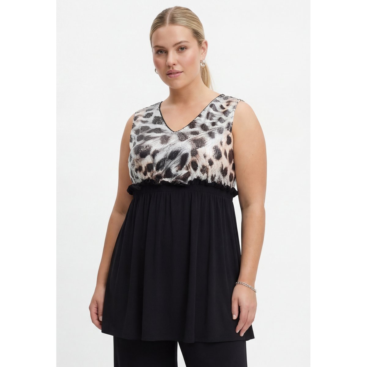 Débardeur ornementée de sequins / à sequins noir, YOEK