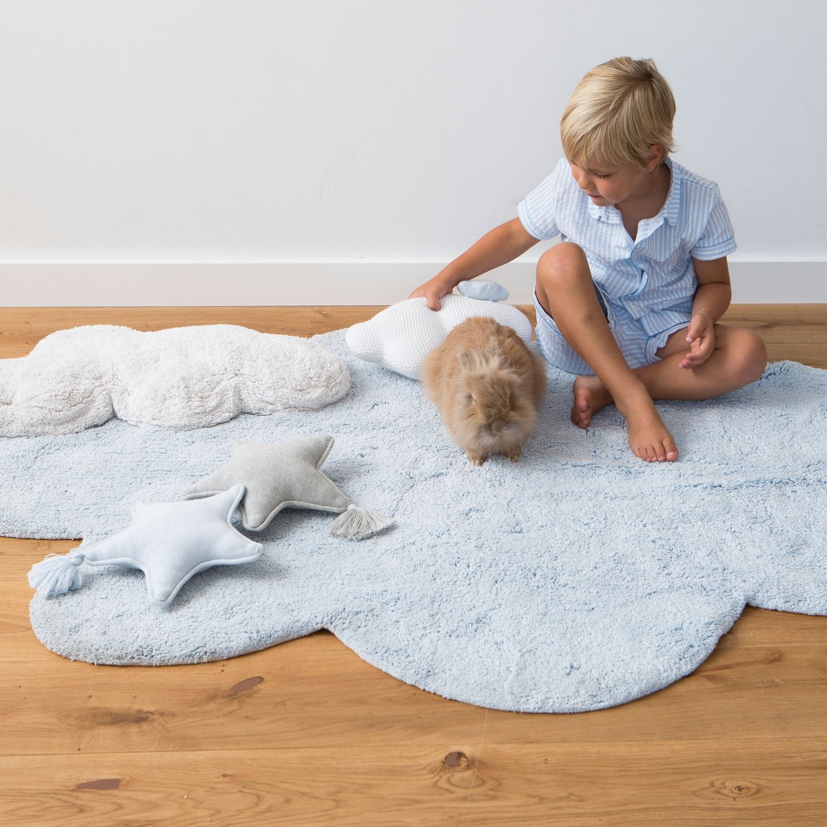 Tapis Rectangulaire en coton Rêve PUFFY bleu, LORENA CANALS