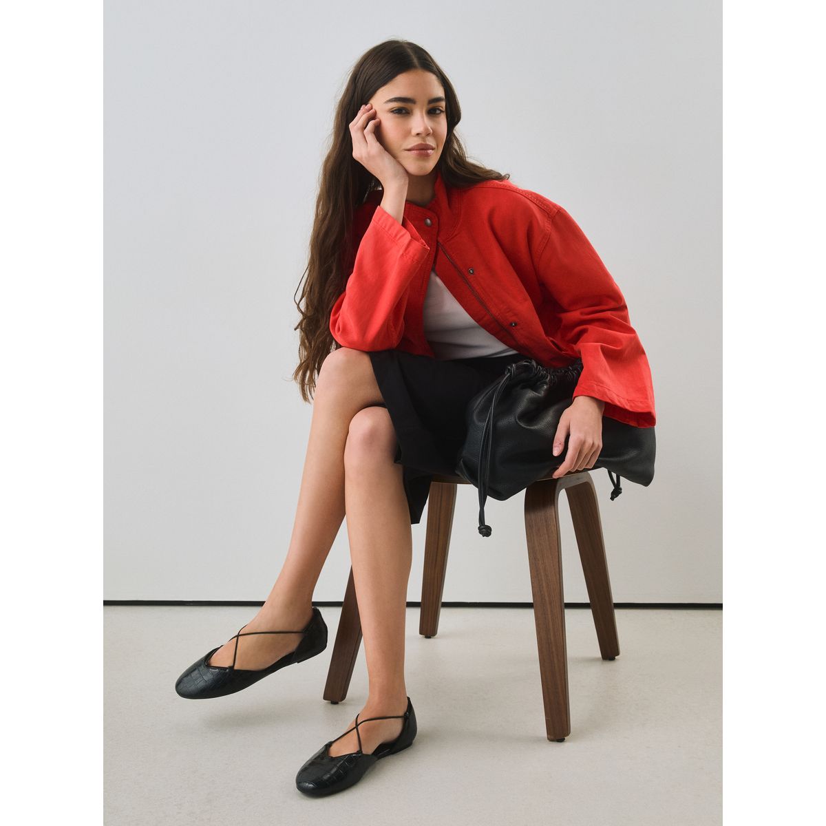 Chaussures ghillies plates en deux parties noir, NEXT