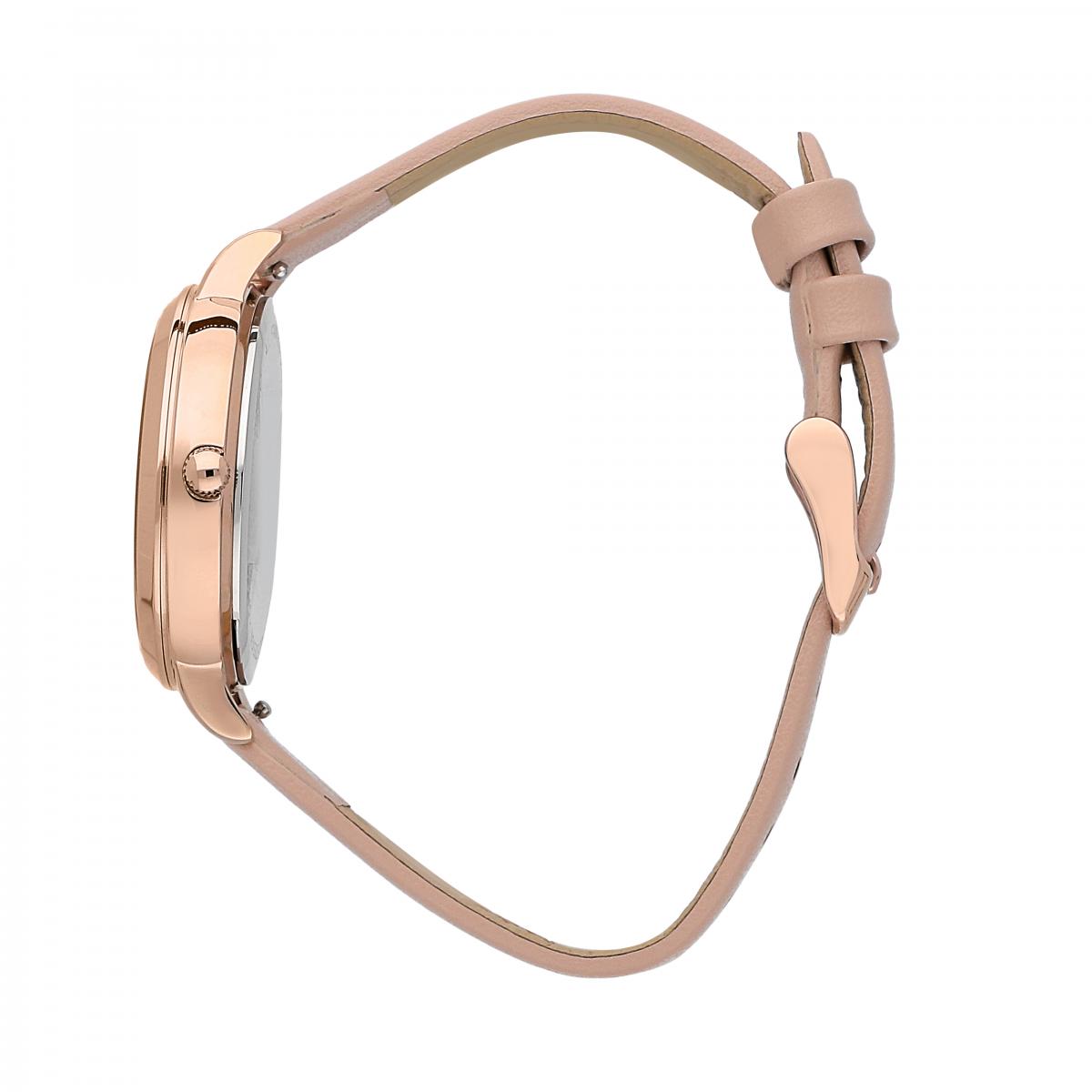 Montre Analogique En Acier Fleurette rose, OUI & ME
