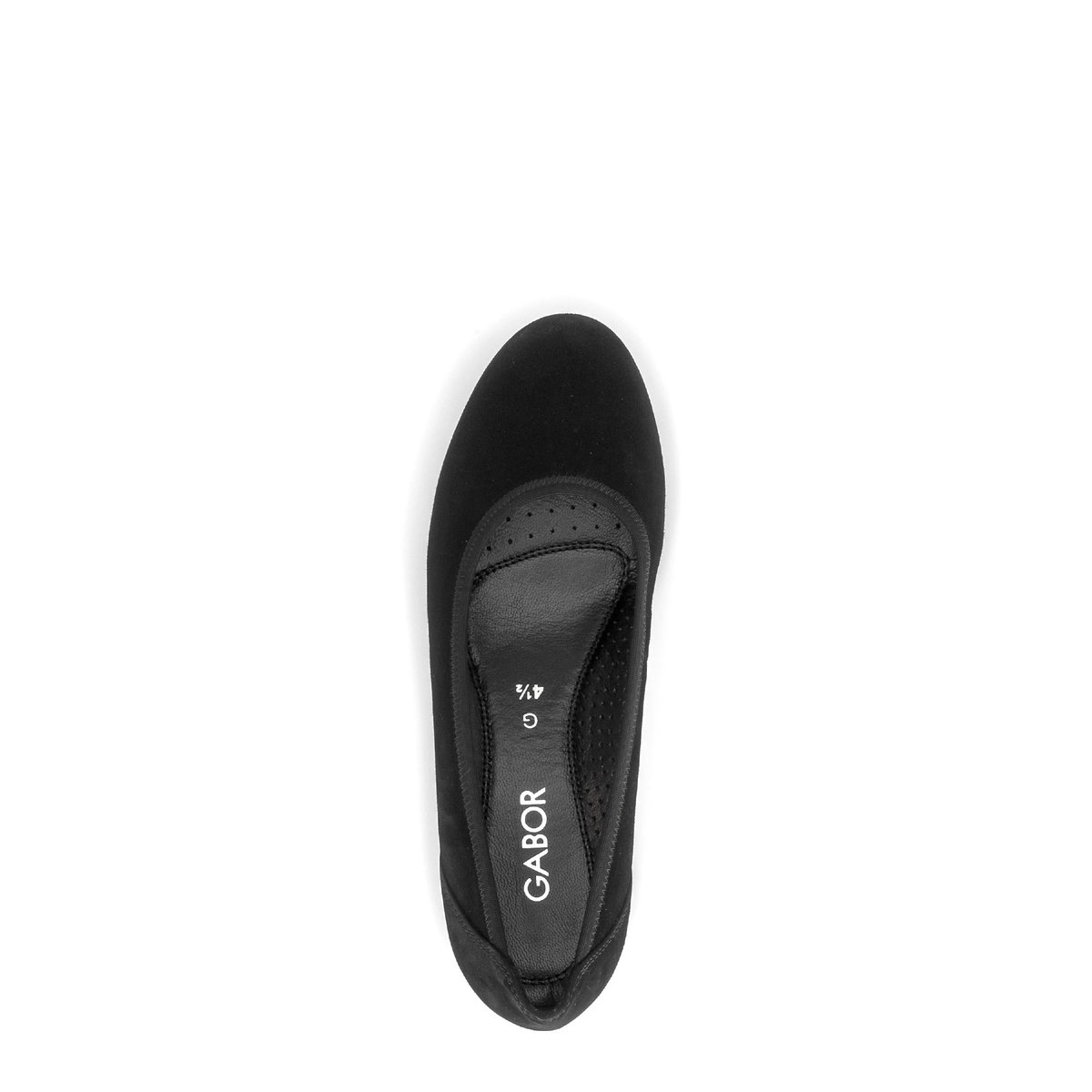 Ballerines en cuir à talon compensé noir velours, GABOR