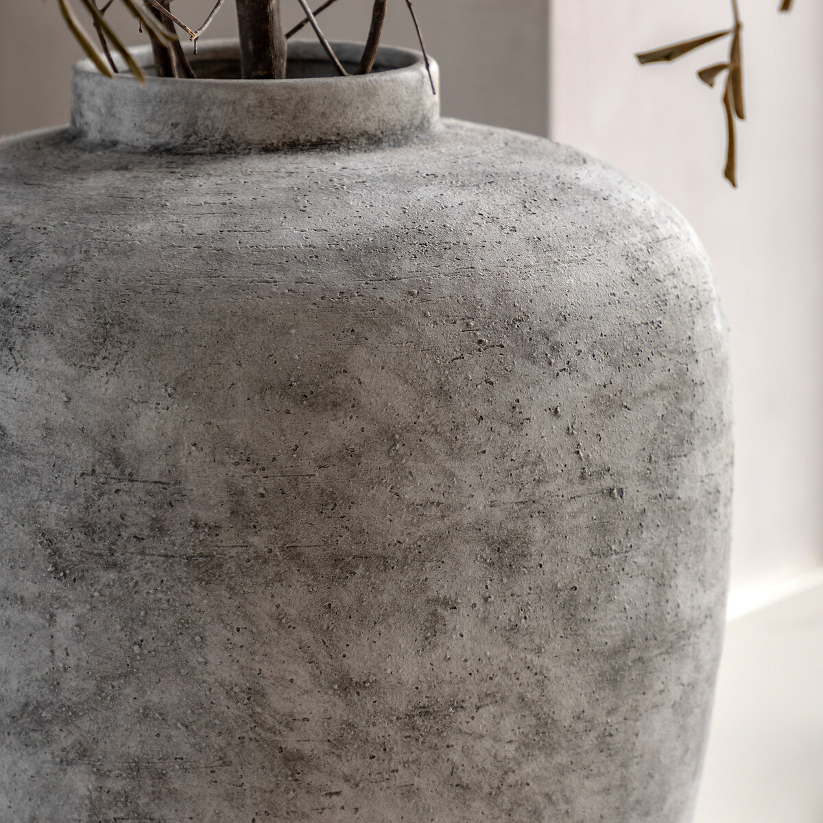 Teguise 49cm Ceramic Urn Vase grey, ÉDITÉ