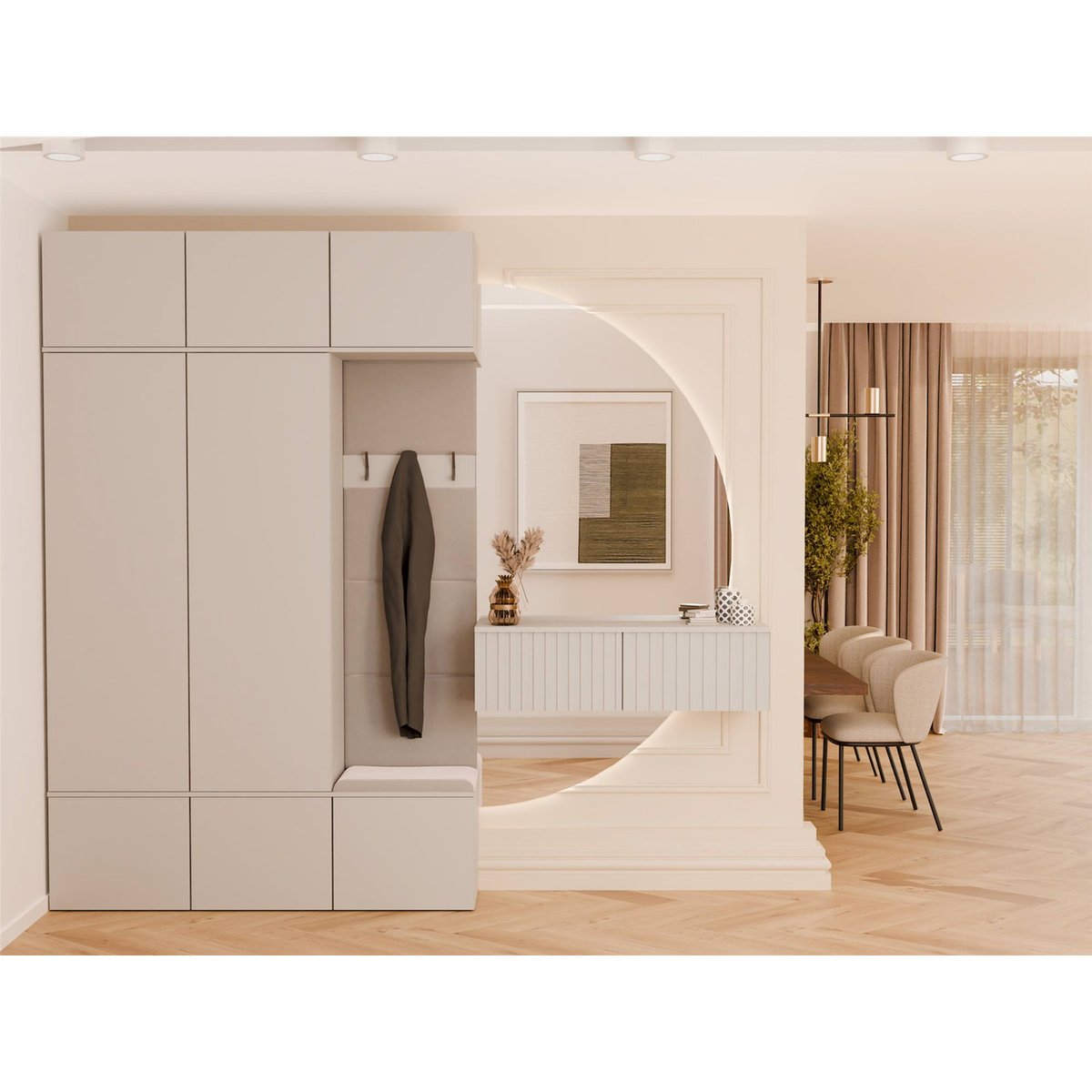 Vestiaire avec assise collection HAGA cachemire, RECOLLECTION