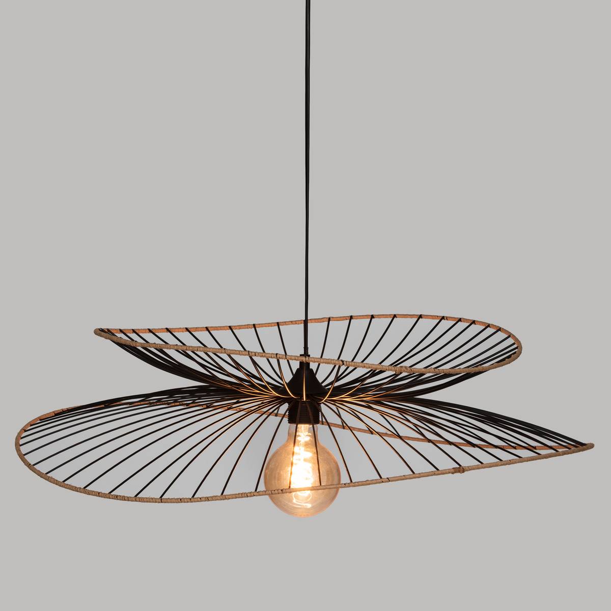 Suspension filaire métal ALARA noir, ATMOSPHERA