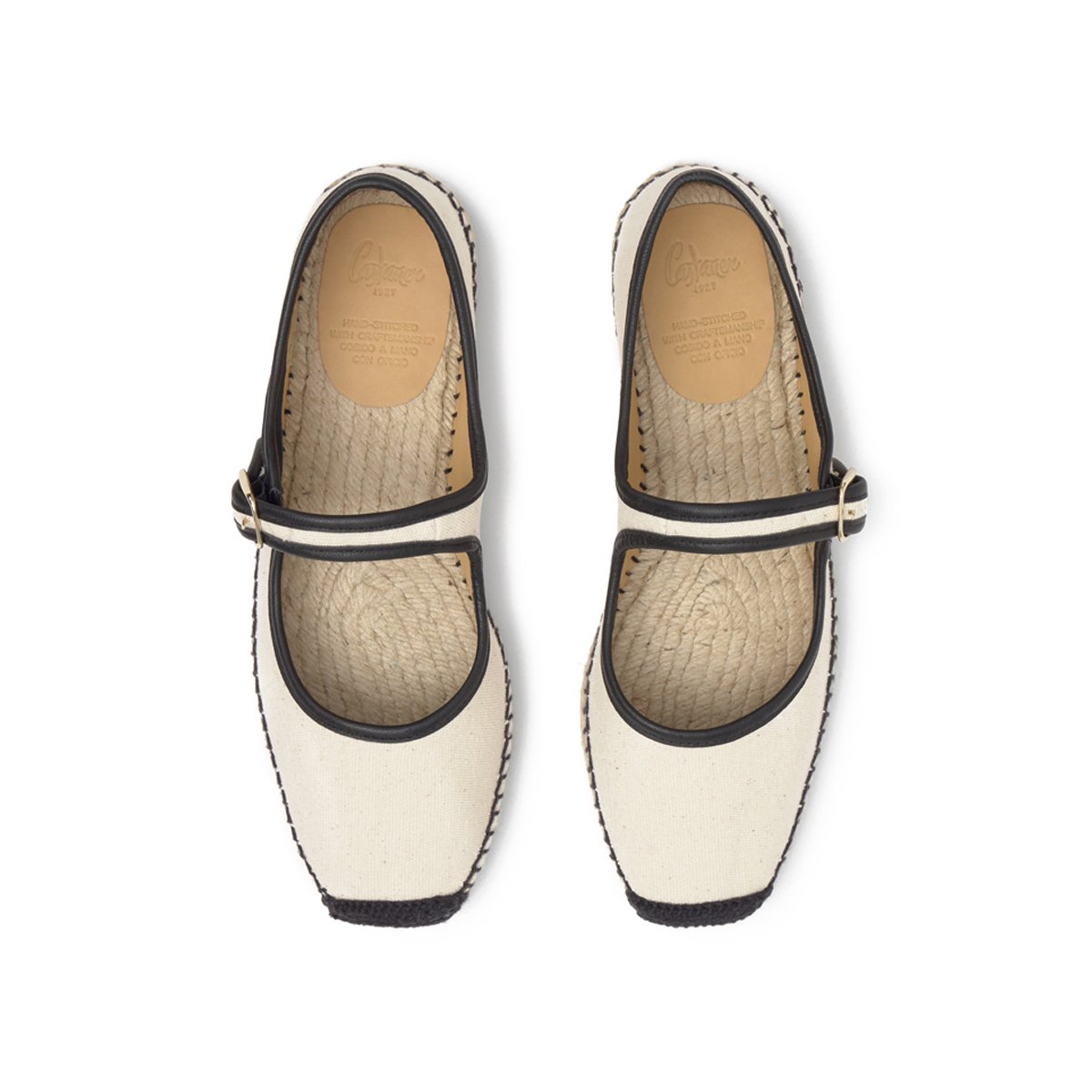 Espadrilles plates style Mary-Jane en coton PADUA PLATFORM crème, CASTANER