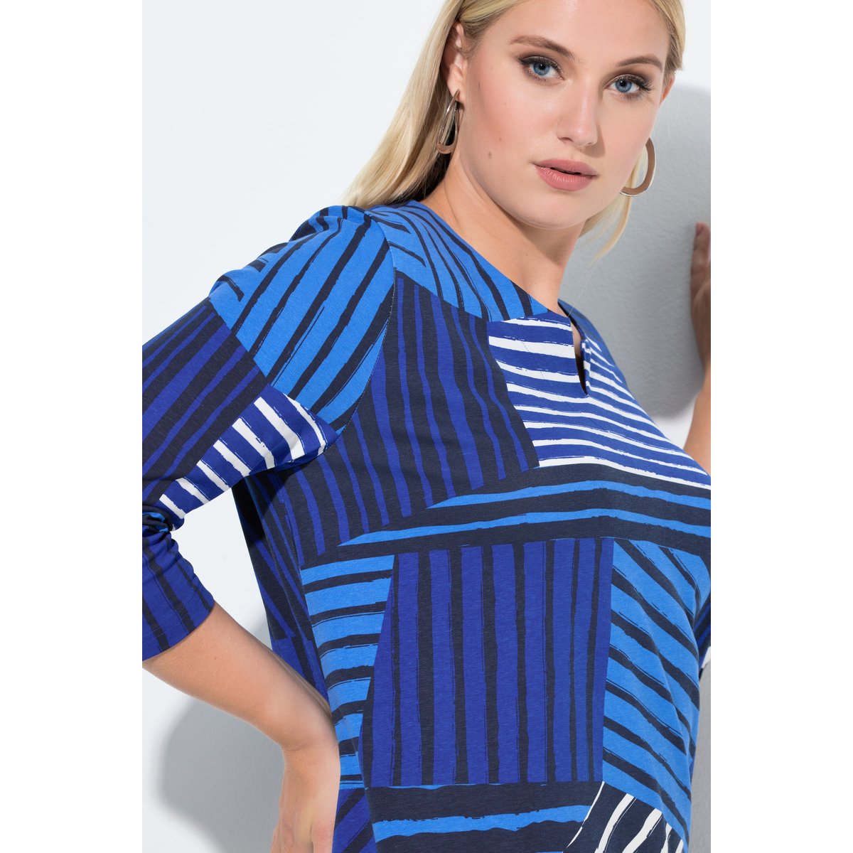 Blouse à rayures bleu cobalt, ULLA POPKEN